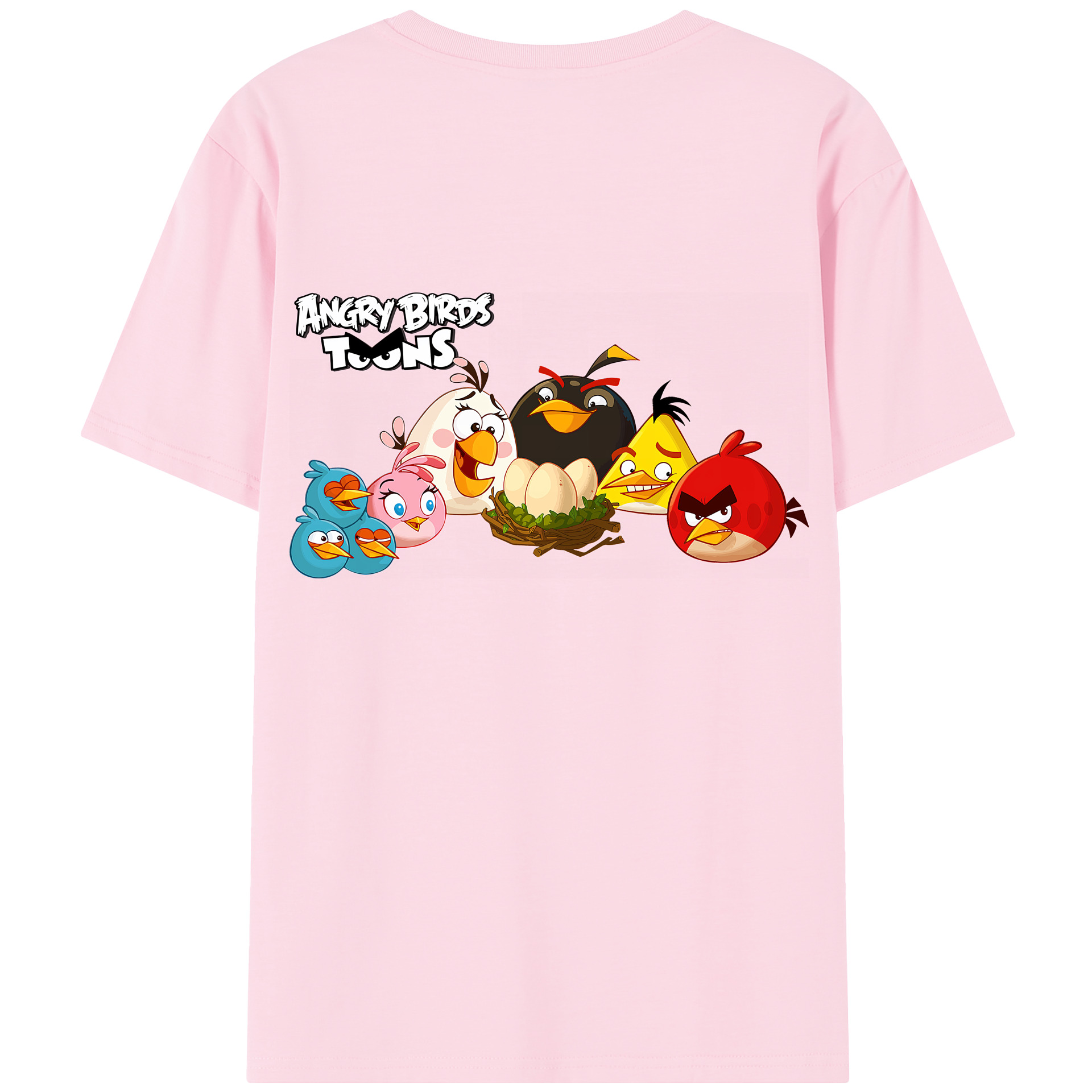 （画像用） Angry Birds アングリーバード 綿100％半袖Tシャツ（背面プリント）