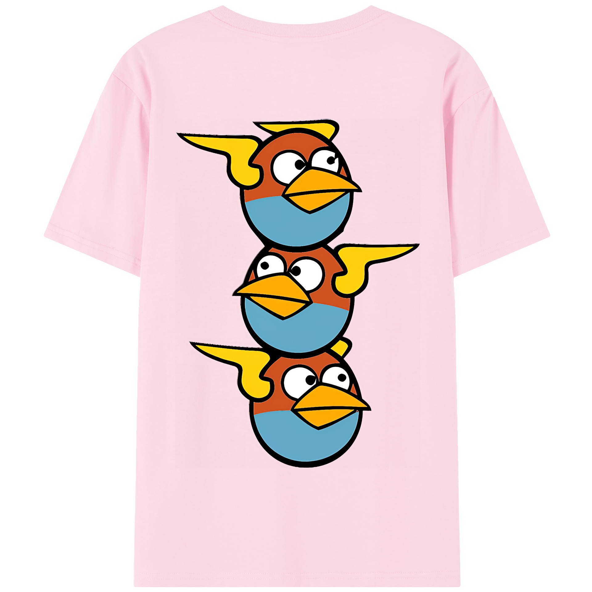 （画像用） Angry Birds アングリーバード 綿100％半袖Tシャツ（背面プリント）