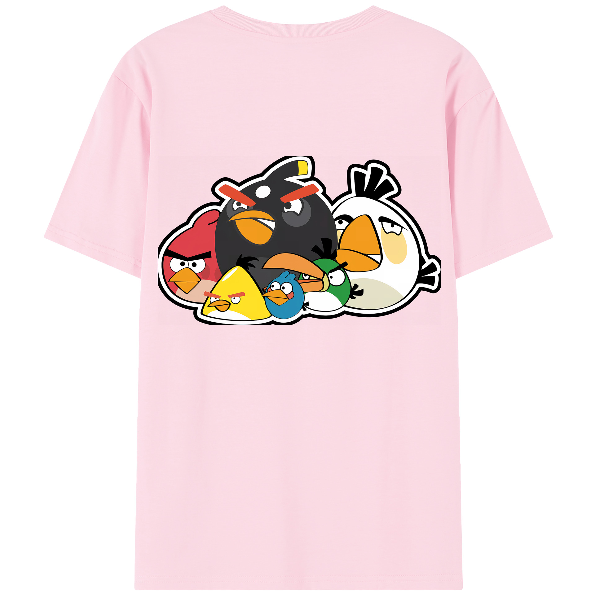 （画像用） Angry Birds アングリーバード 綿100％半袖Tシャツ（背面プリント）