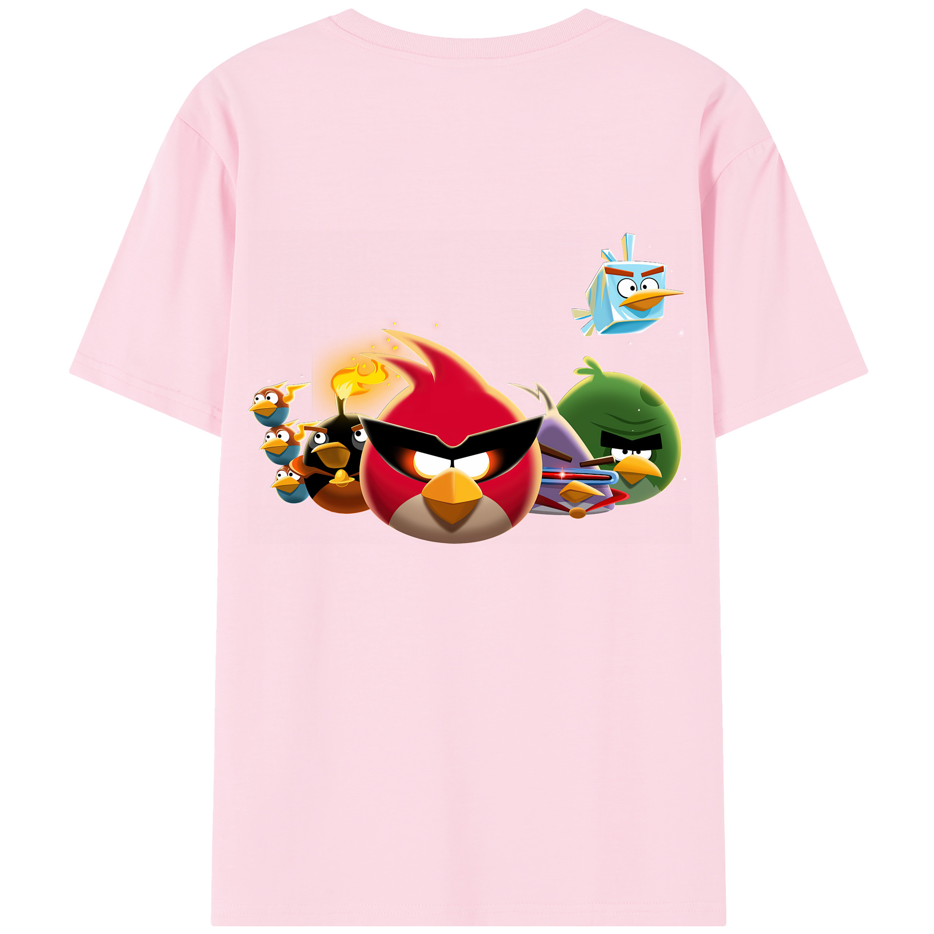 （画像用） Angry Birds アングリーバード 綿100％半袖Tシャツ（背面プリント）