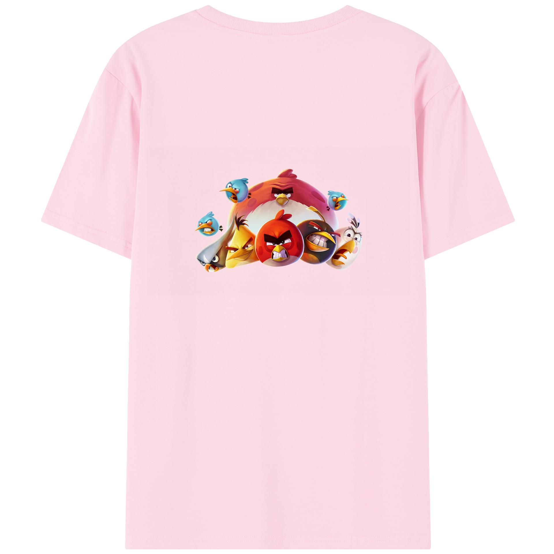 （画像用） Angry Birds アングリーバード 綿100％半袖Tシャツ（背面プリント）