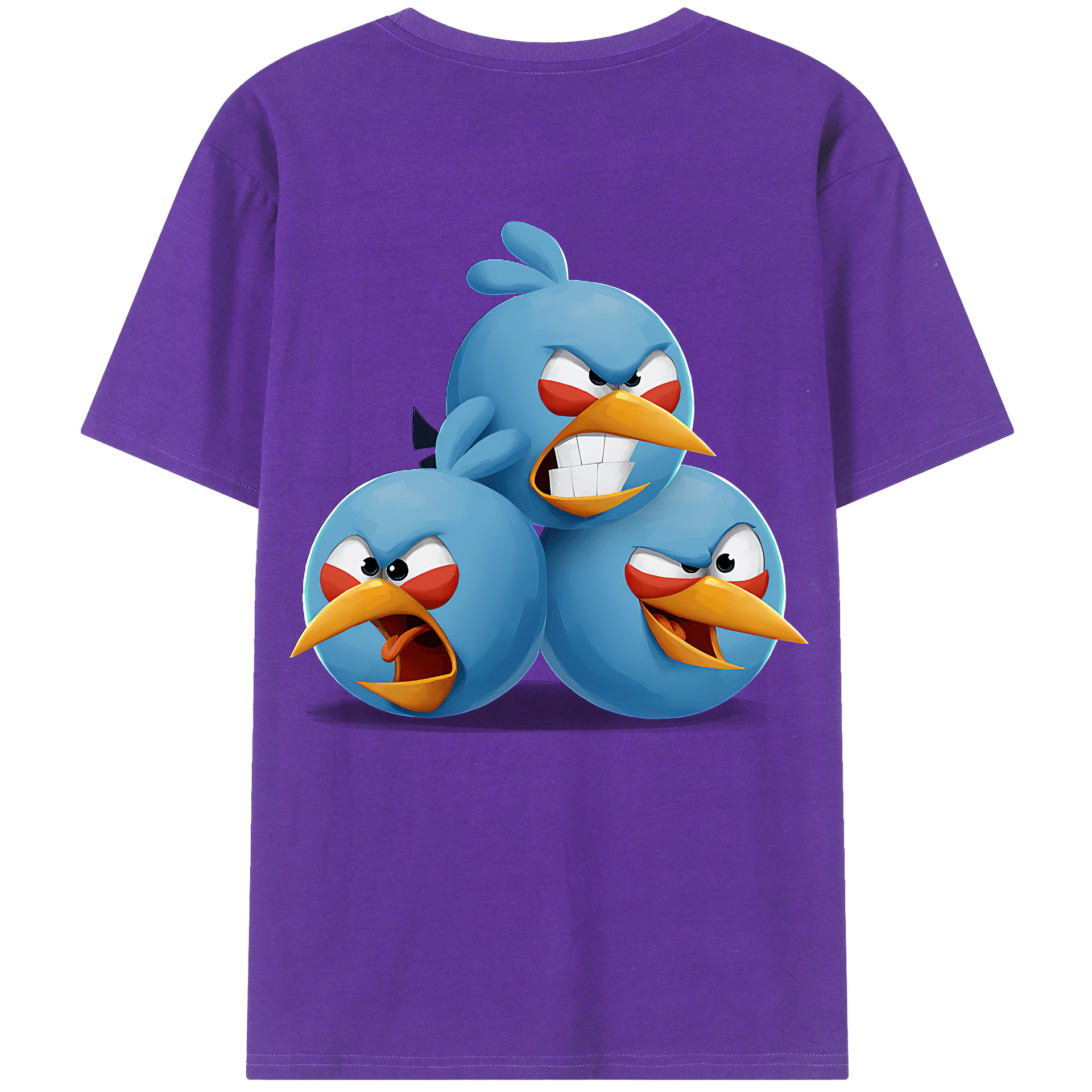 （画像用） Angry Birds アングリーバード 綿100％半袖Tシャツ（背面プリント）
