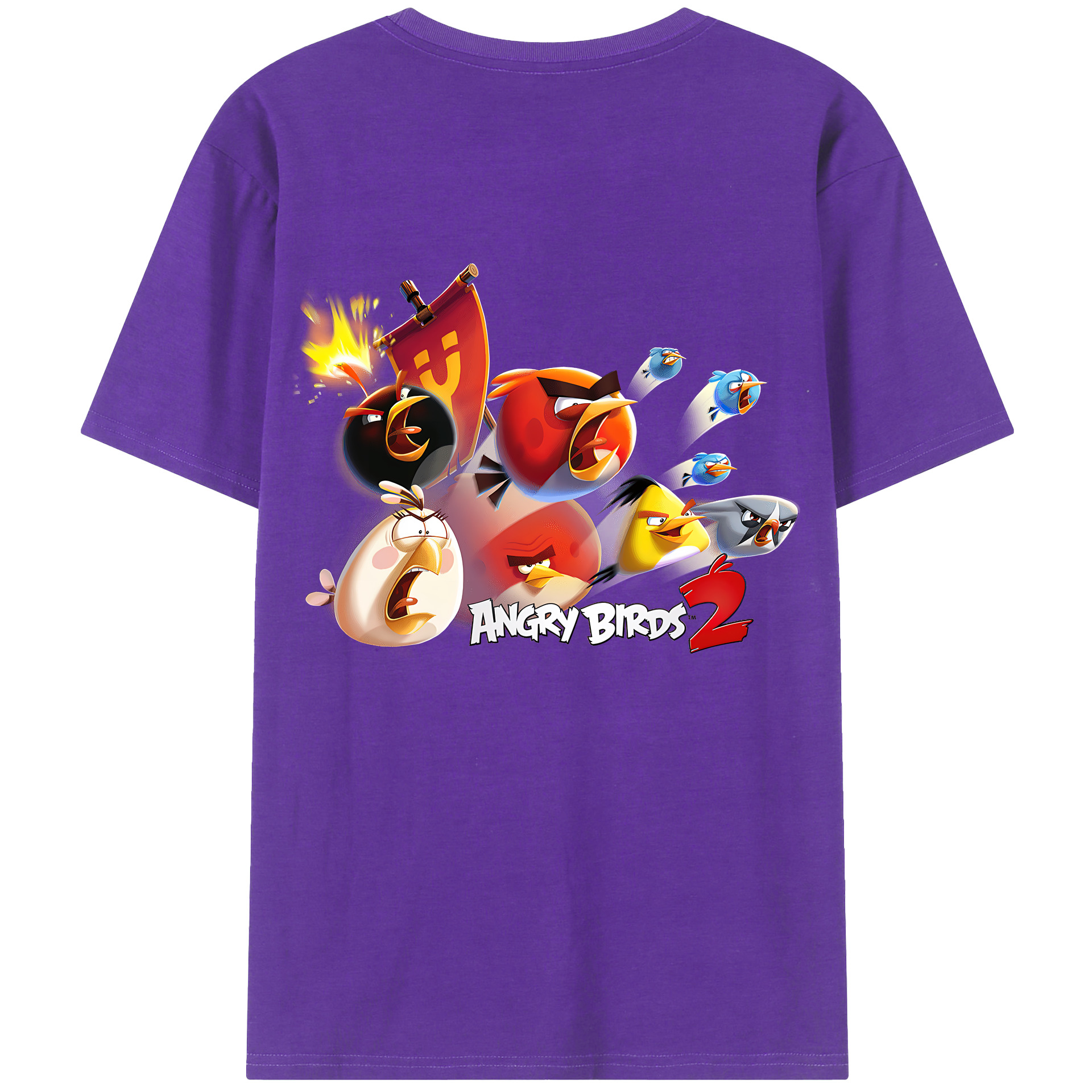 （画像用） Angry Birds アングリーバード 綿100％半袖Tシャツ（背面プリント）