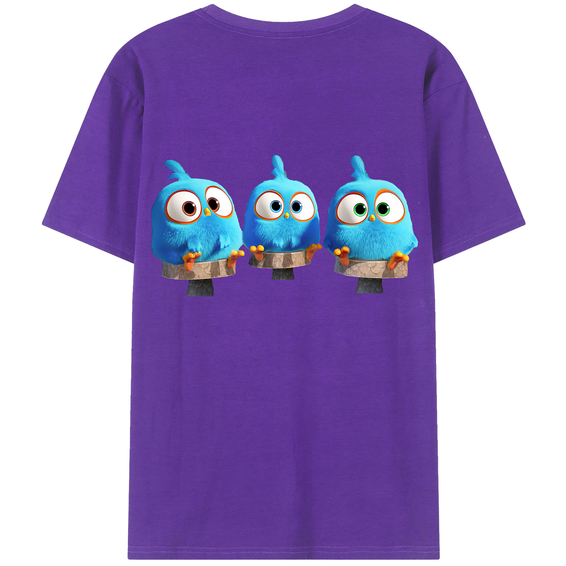 （画像用） Angry Birds アングリーバード 綿100％半袖Tシャツ（背面プリント）