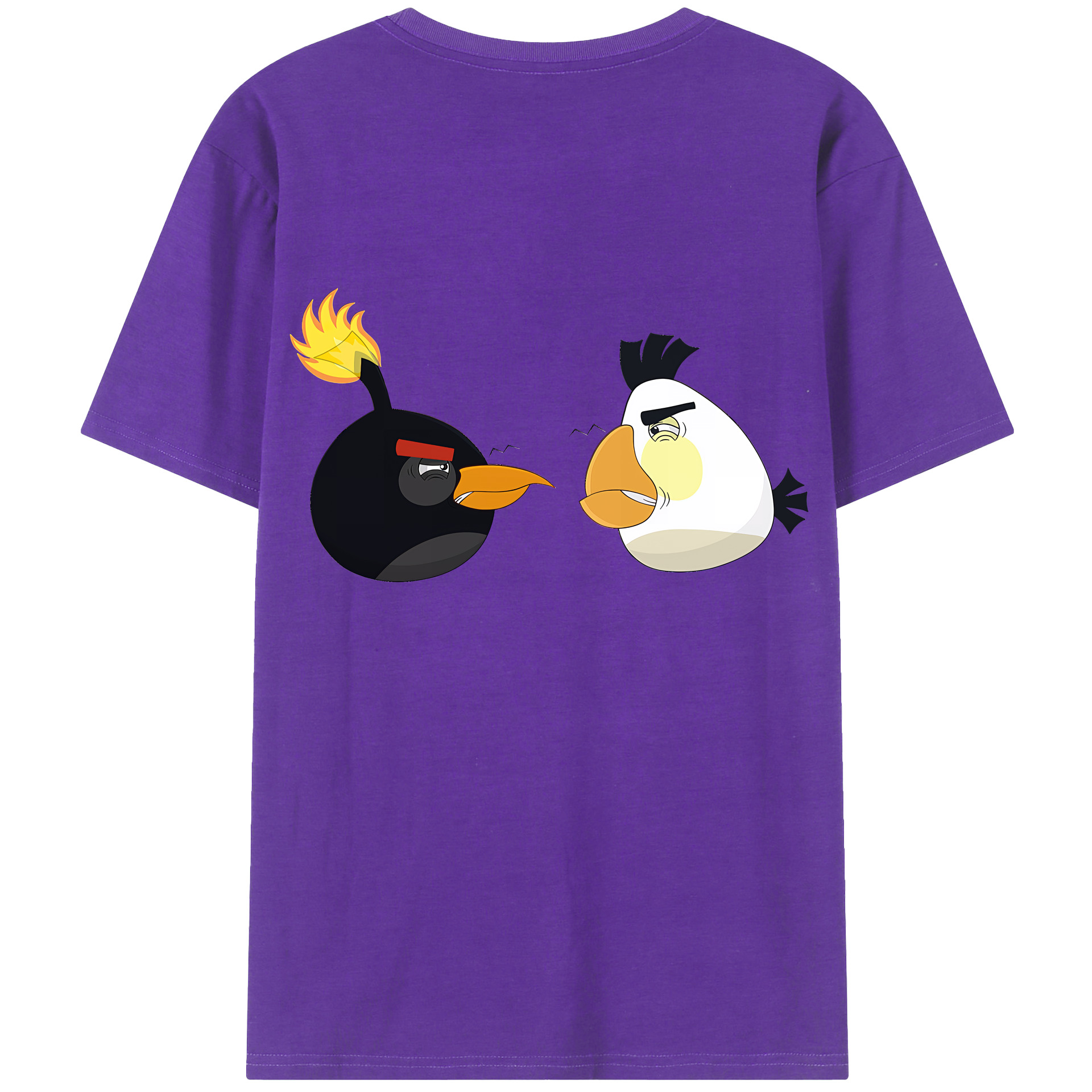 （画像用） Angry Birds アングリーバード 綿100％半袖Tシャツ（背面プリント）