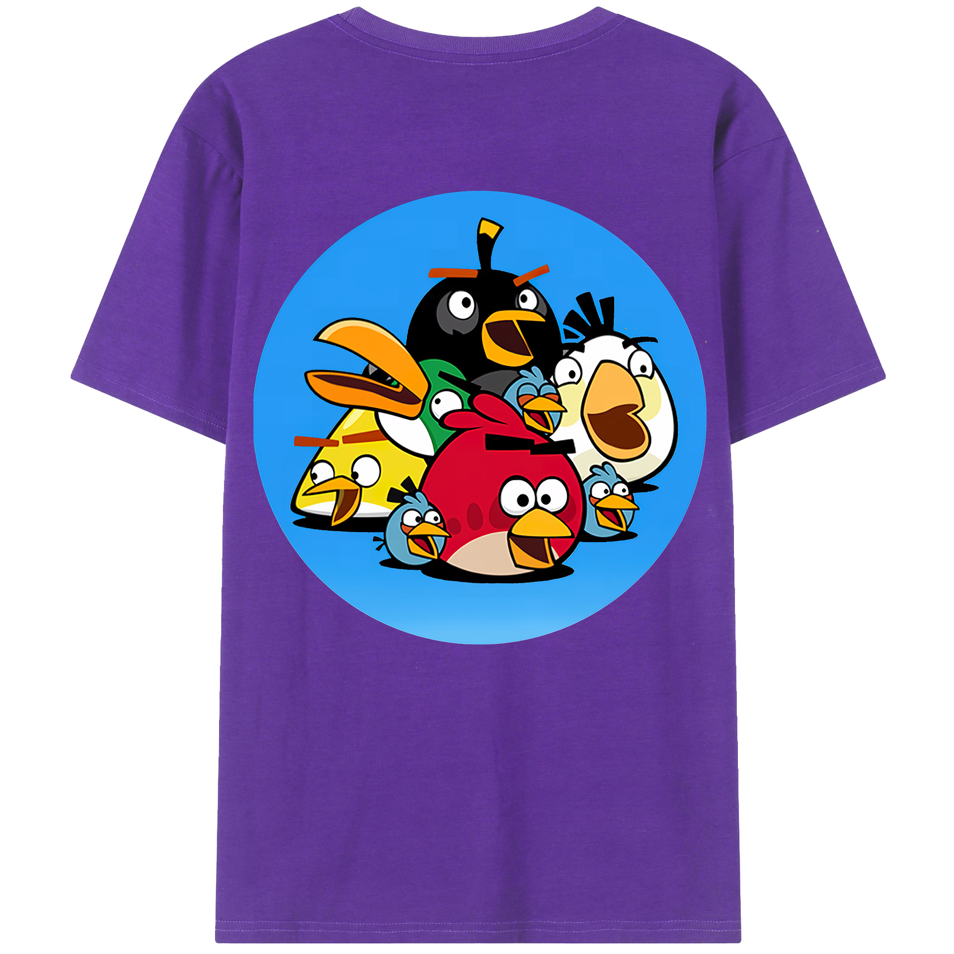 （画像用） Angry Birds アングリーバード 綿100％半袖Tシャツ（背面プリント）