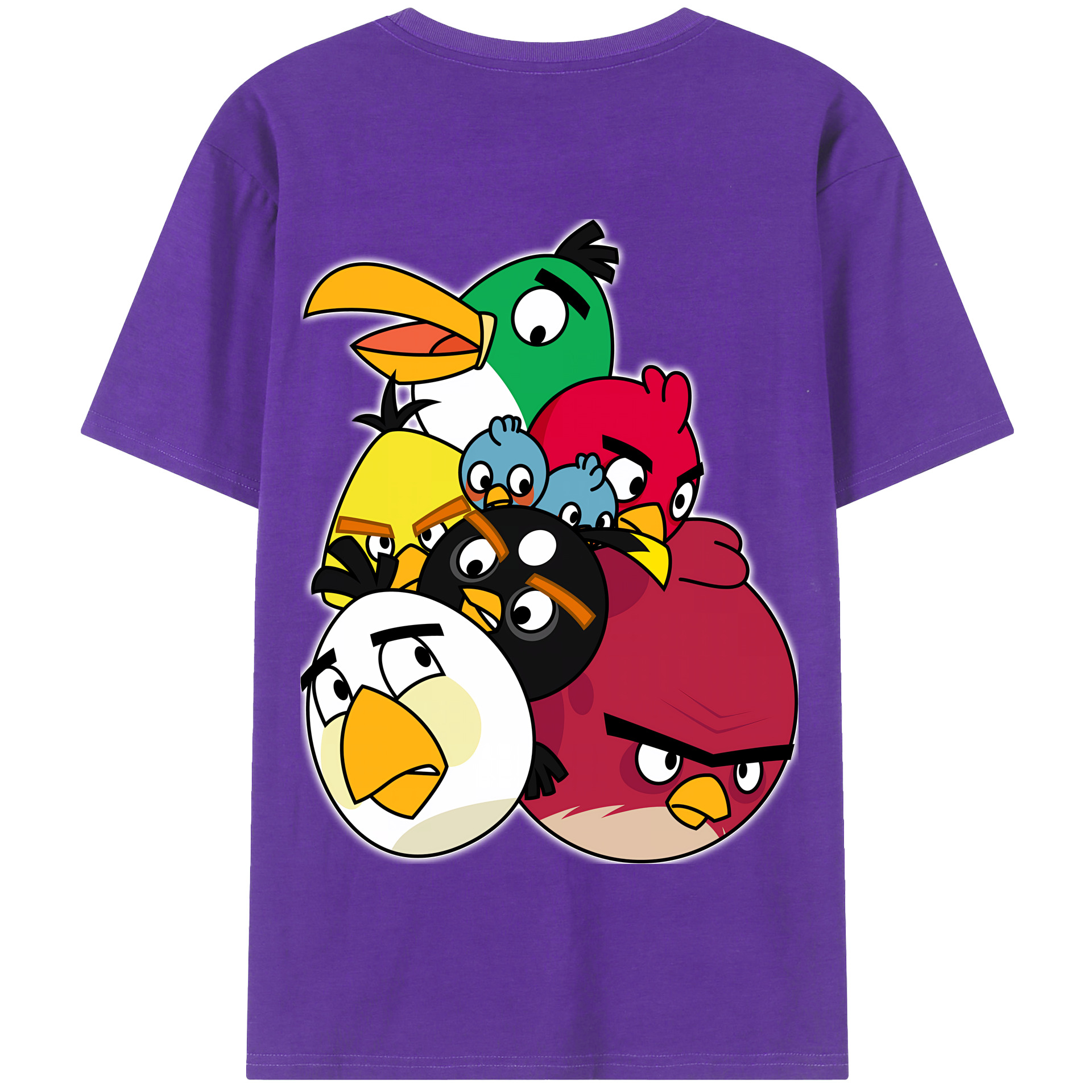 （画像用） Angry Birds アングリーバード 綿100％半袖Tシャツ（背面プリント）