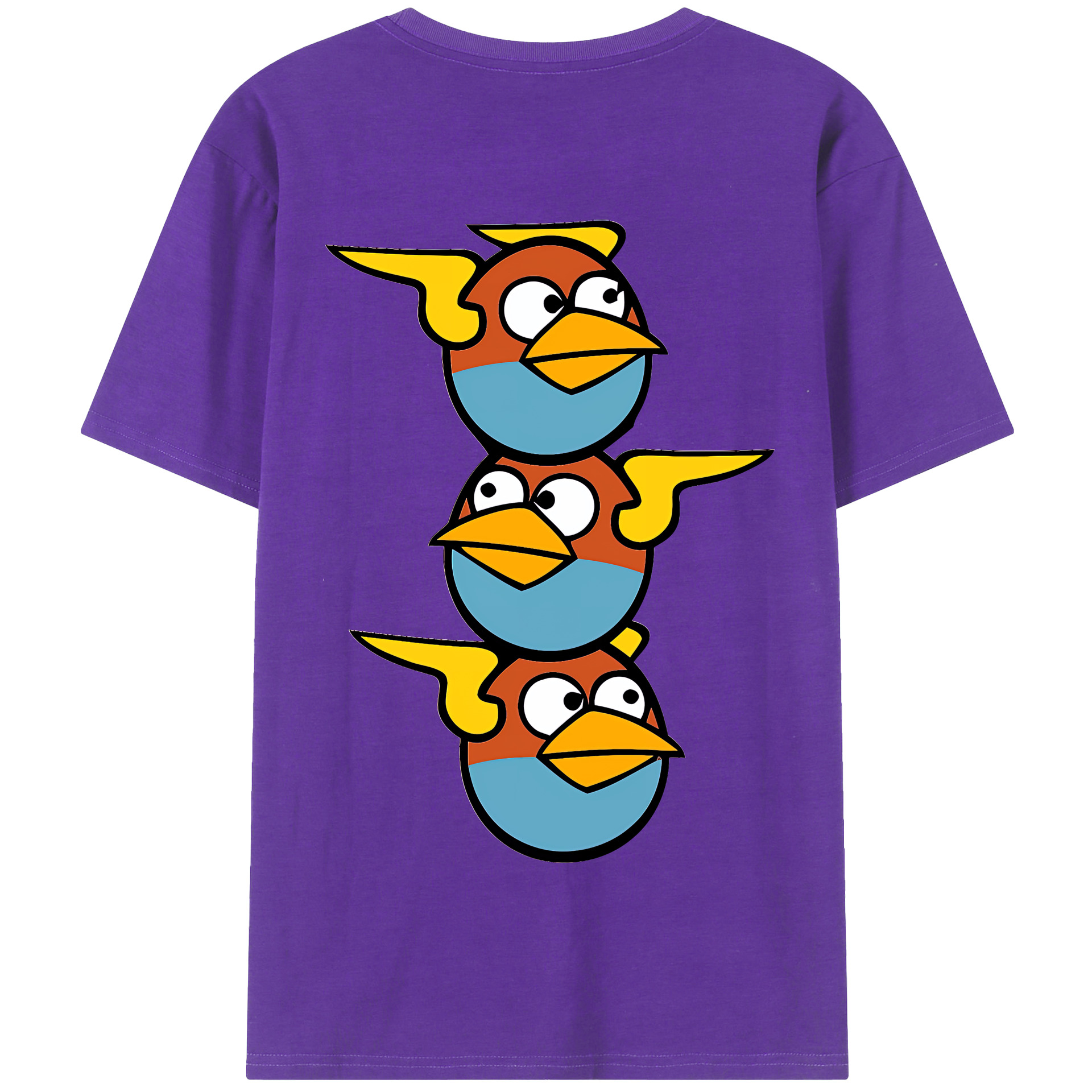 （画像用） Angry Birds アングリーバード 綿100％半袖Tシャツ（背面プリント）