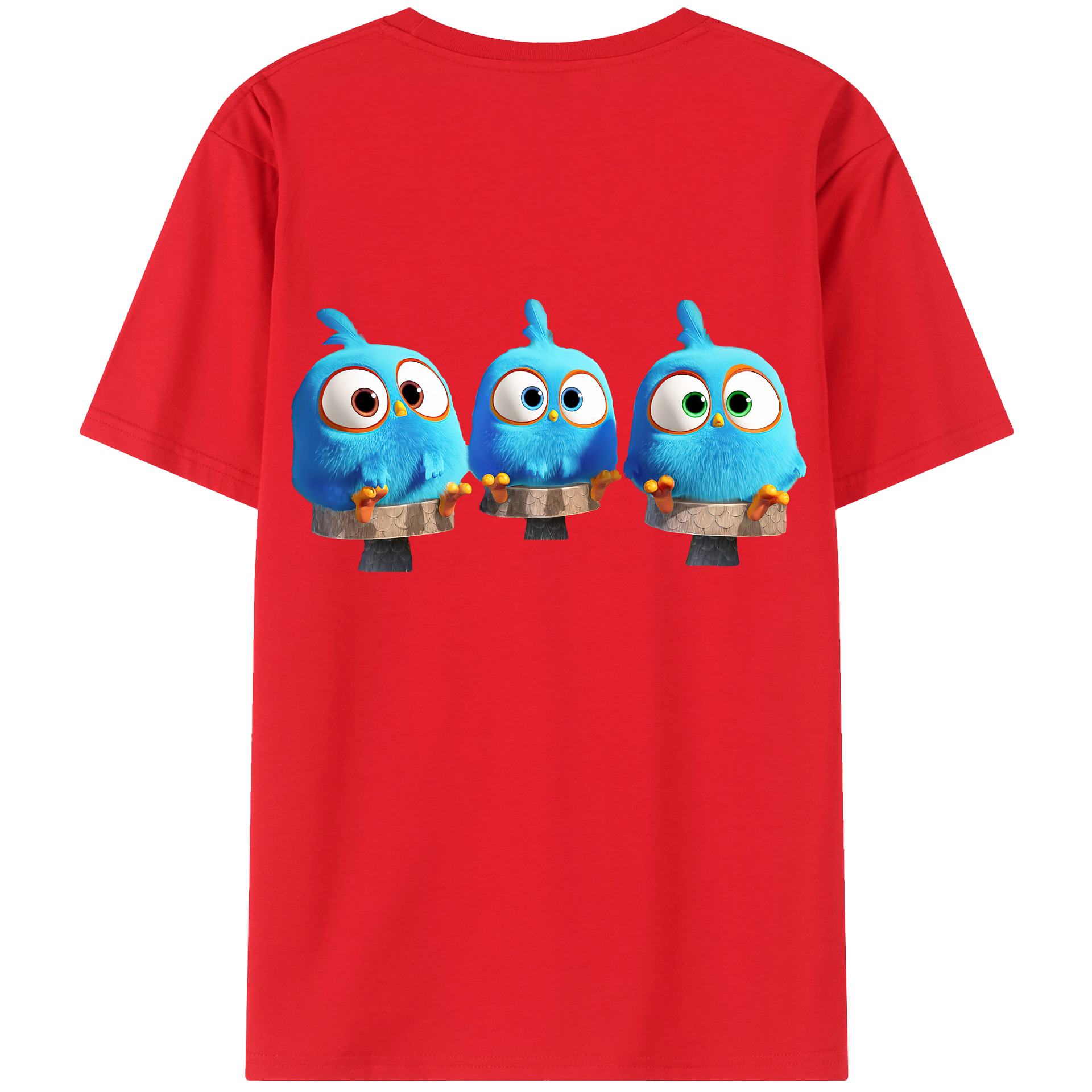 （画像用） Angry Birds アングリーバード 綿100％半袖Tシャツ（背面プリント）