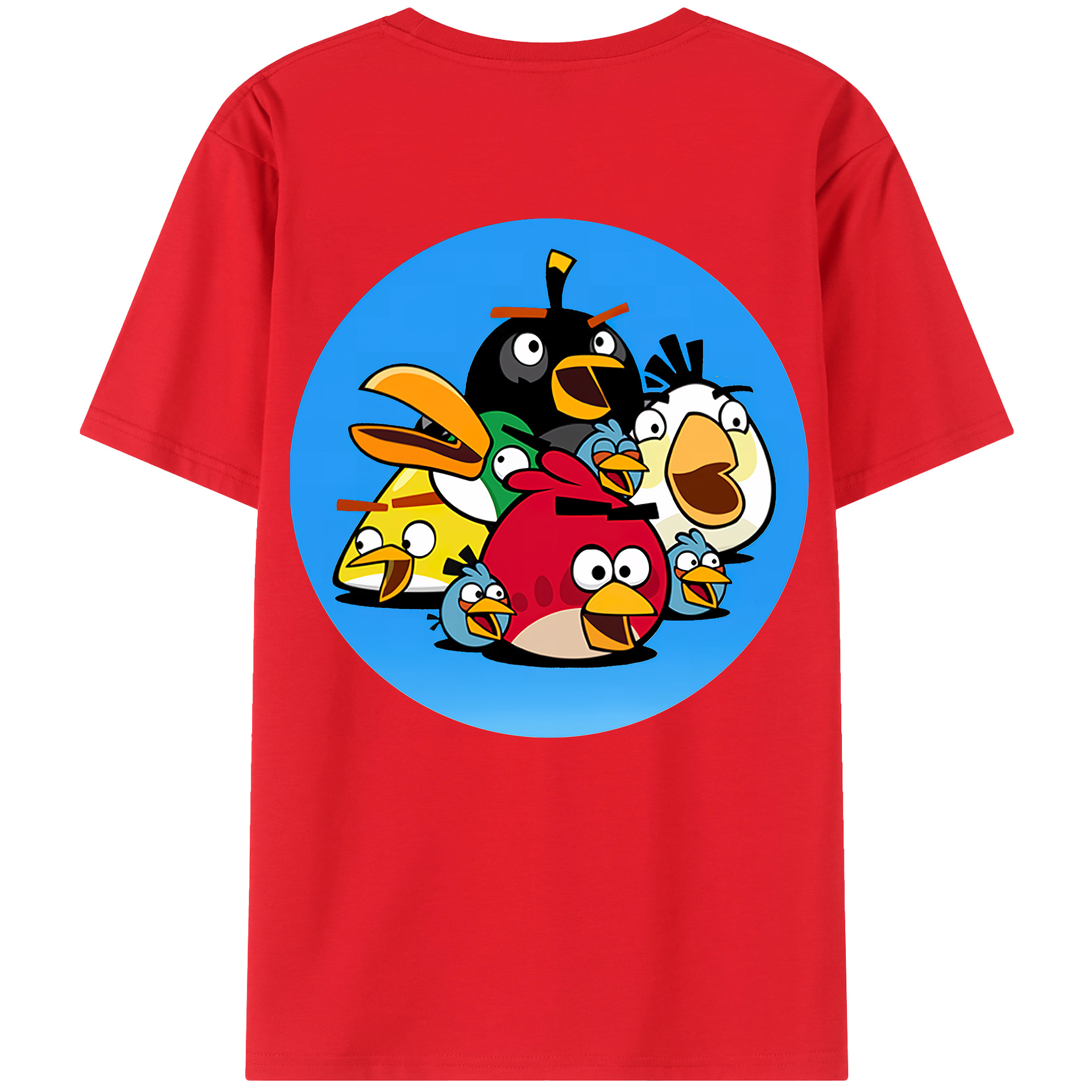 （画像用） Angry Birds アングリーバード 綿100％半袖Tシャツ（背面プリント）