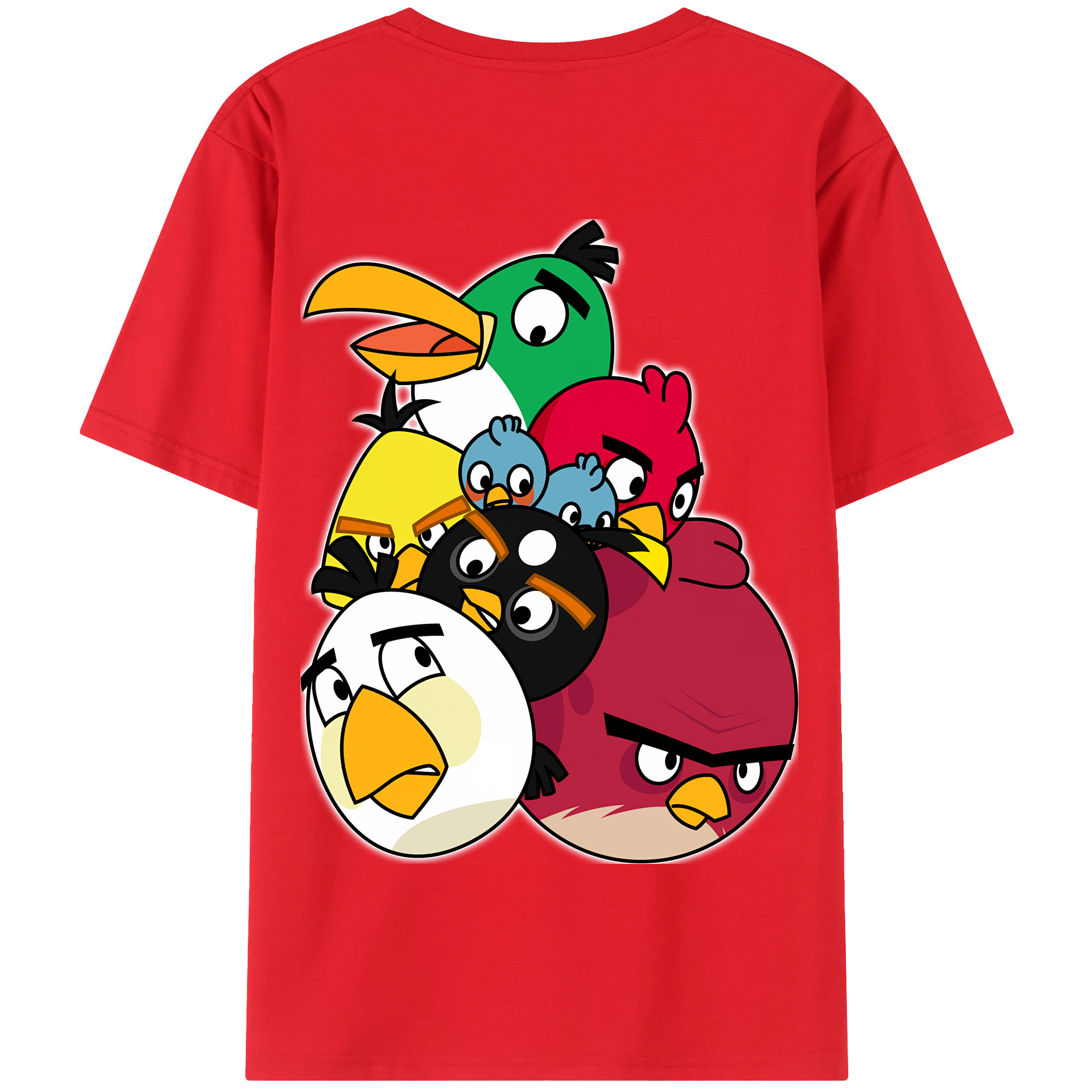 （画像用） Angry Birds アングリーバード 綿100％半袖Tシャツ（背面プリント）