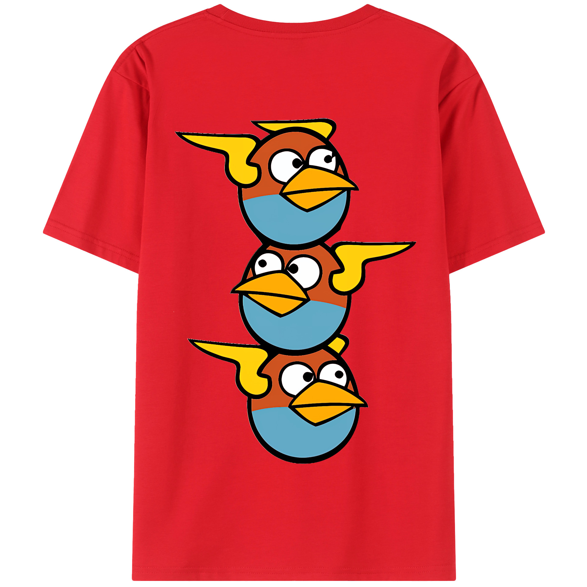 （画像用） Angry Birds アングリーバード 綿100％半袖Tシャツ（背面プリント）