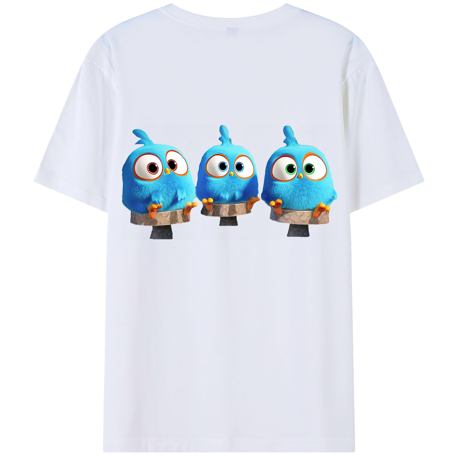 （画像用） Angry Birds アングリーバード 綿100％半袖Tシャツ（背面プリント）