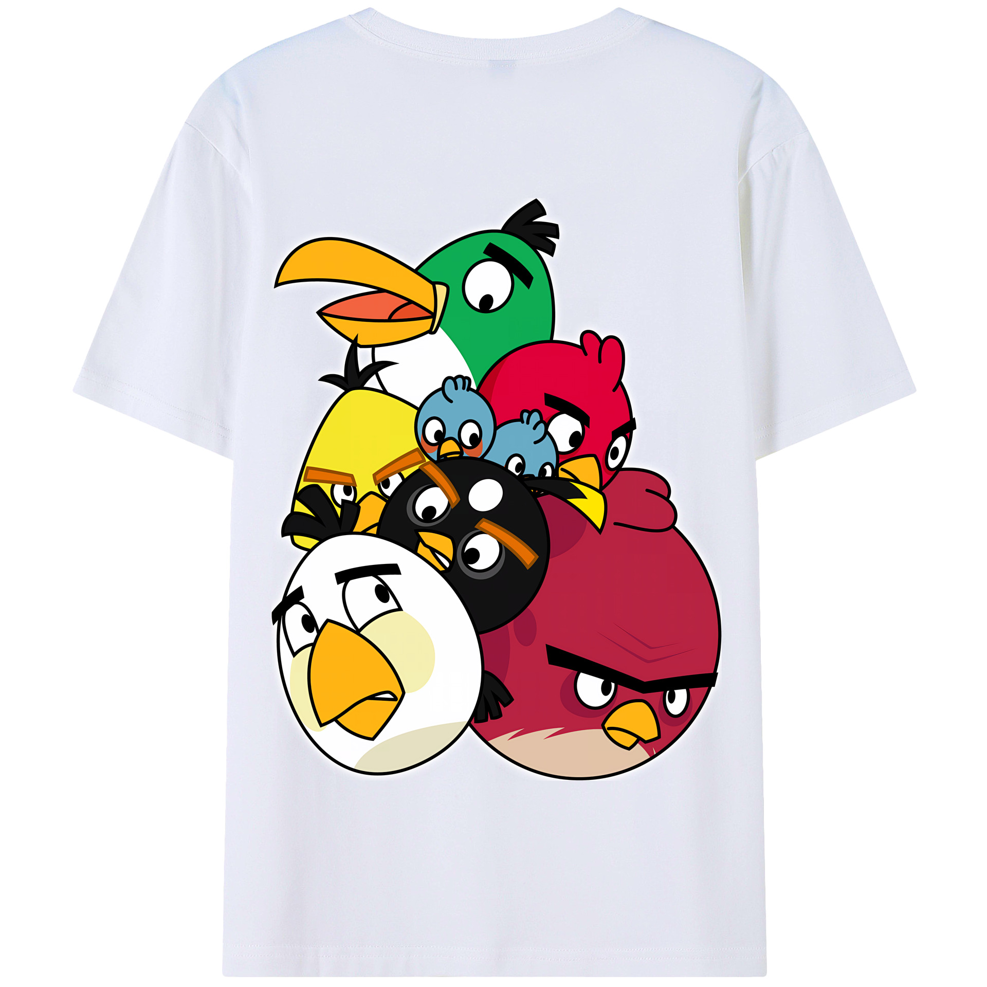 （画像用） Angry Birds アングリーバード 綿100％半袖Tシャツ（背面プリント）