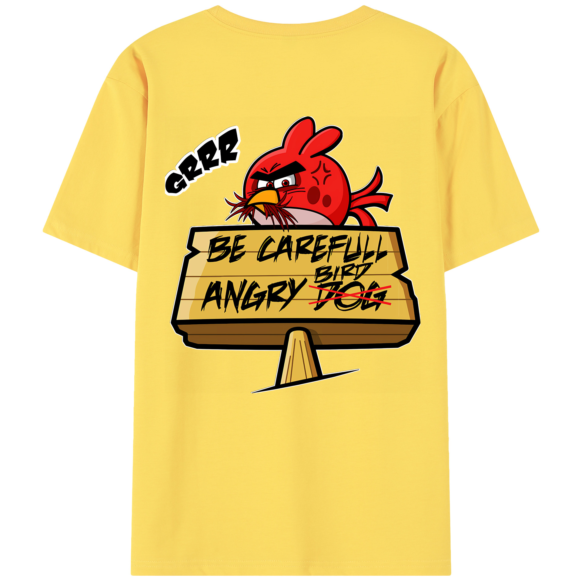 （画像用） Angry Birds アングリーバード 綿100％半袖Tシャツ（背面プリント）