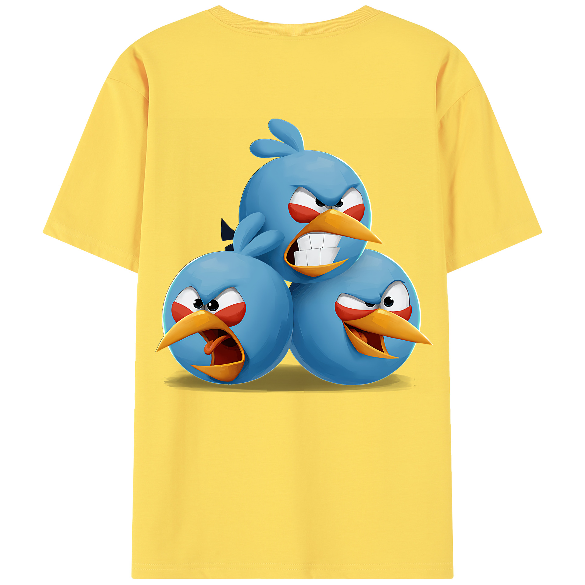 （画像用） Angry Birds アングリーバード 綿100％半袖Tシャツ（背面プリント）