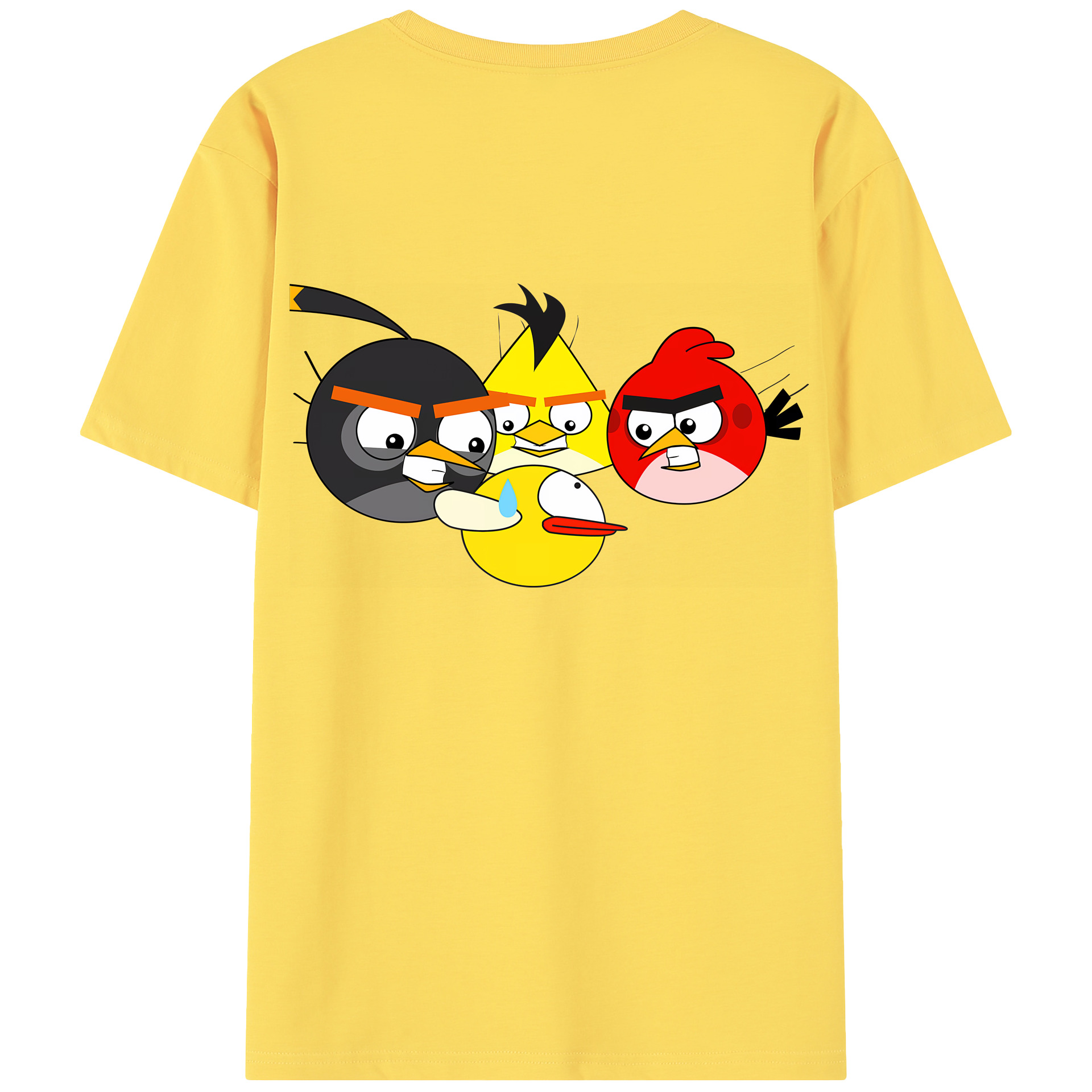 （画像用） Angry Birds アングリーバード 綿100％半袖Tシャツ（背面プリント）