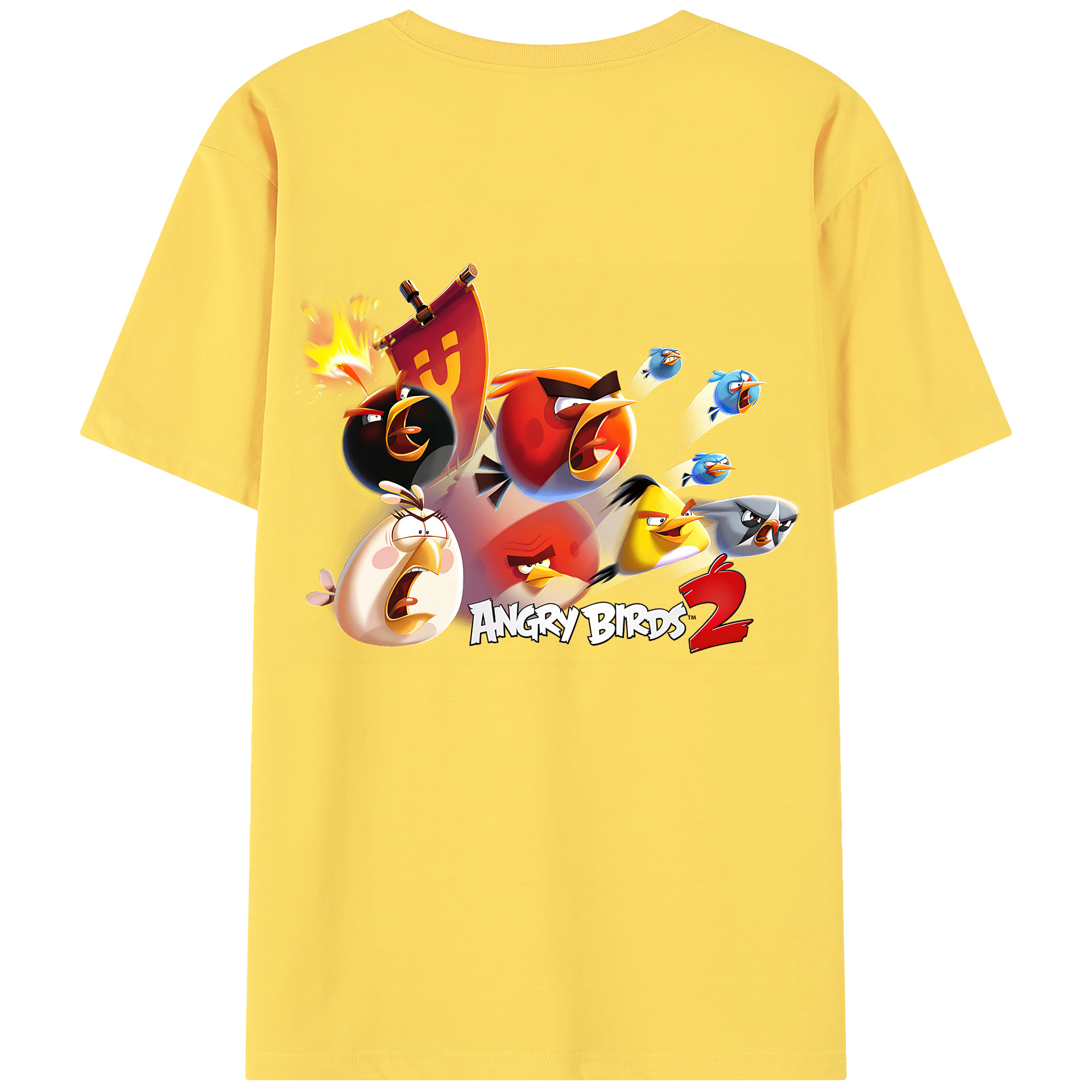 （画像用） Angry Birds アングリーバード 綿100％半袖Tシャツ（背面プリント）