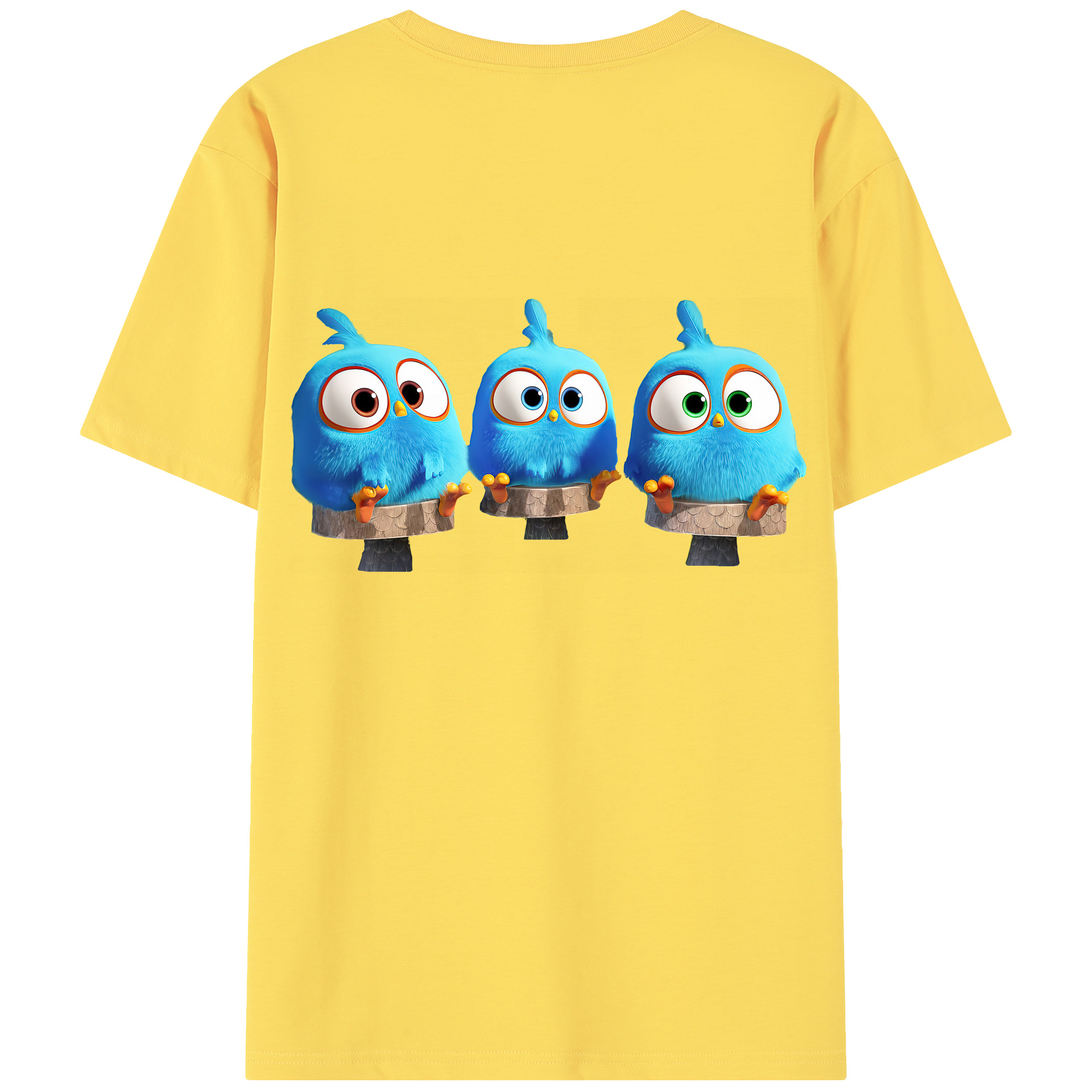 （画像用） Angry Birds アングリーバード 綿100％半袖Tシャツ（背面プリント）