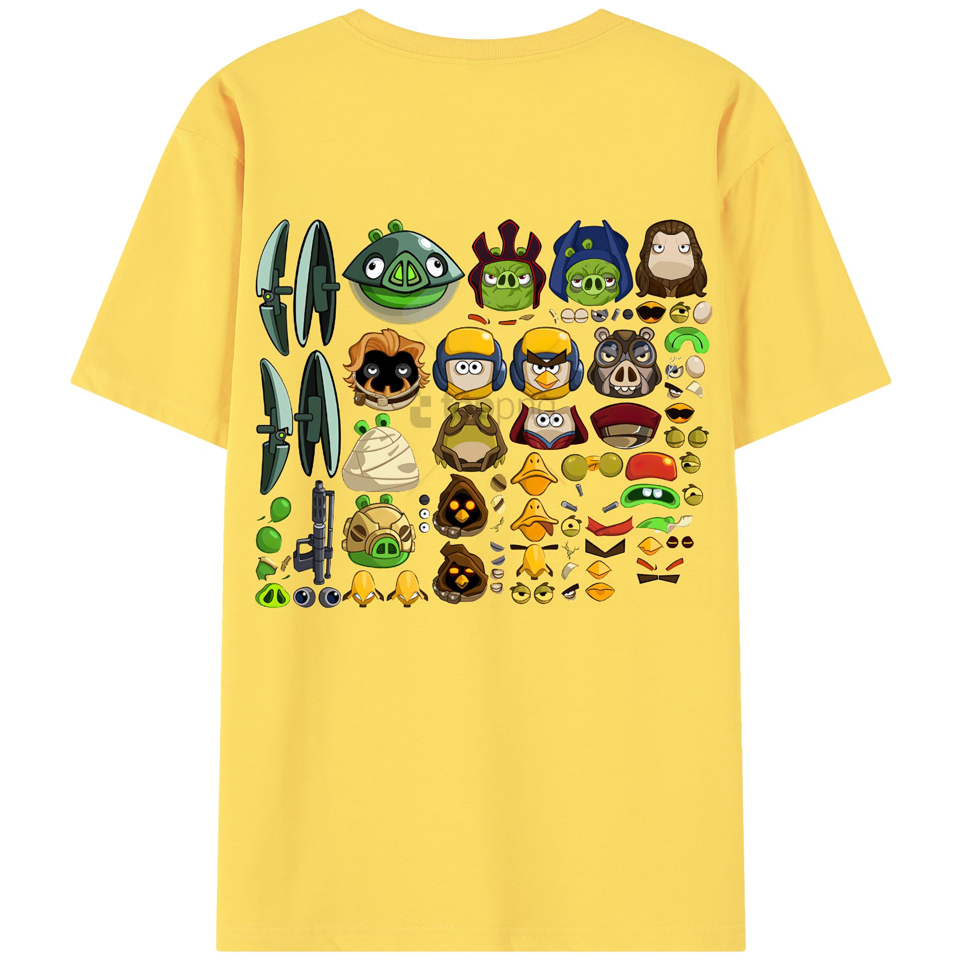 （画像用） Angry Birds アングリーバード 綿100％半袖Tシャツ（背面プリント）