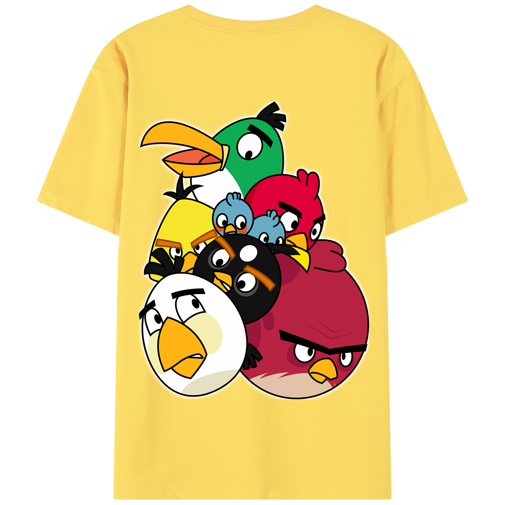 （画像用） Angry Birds アングリーバード 綿100％半袖Tシャツ（背面プリント）