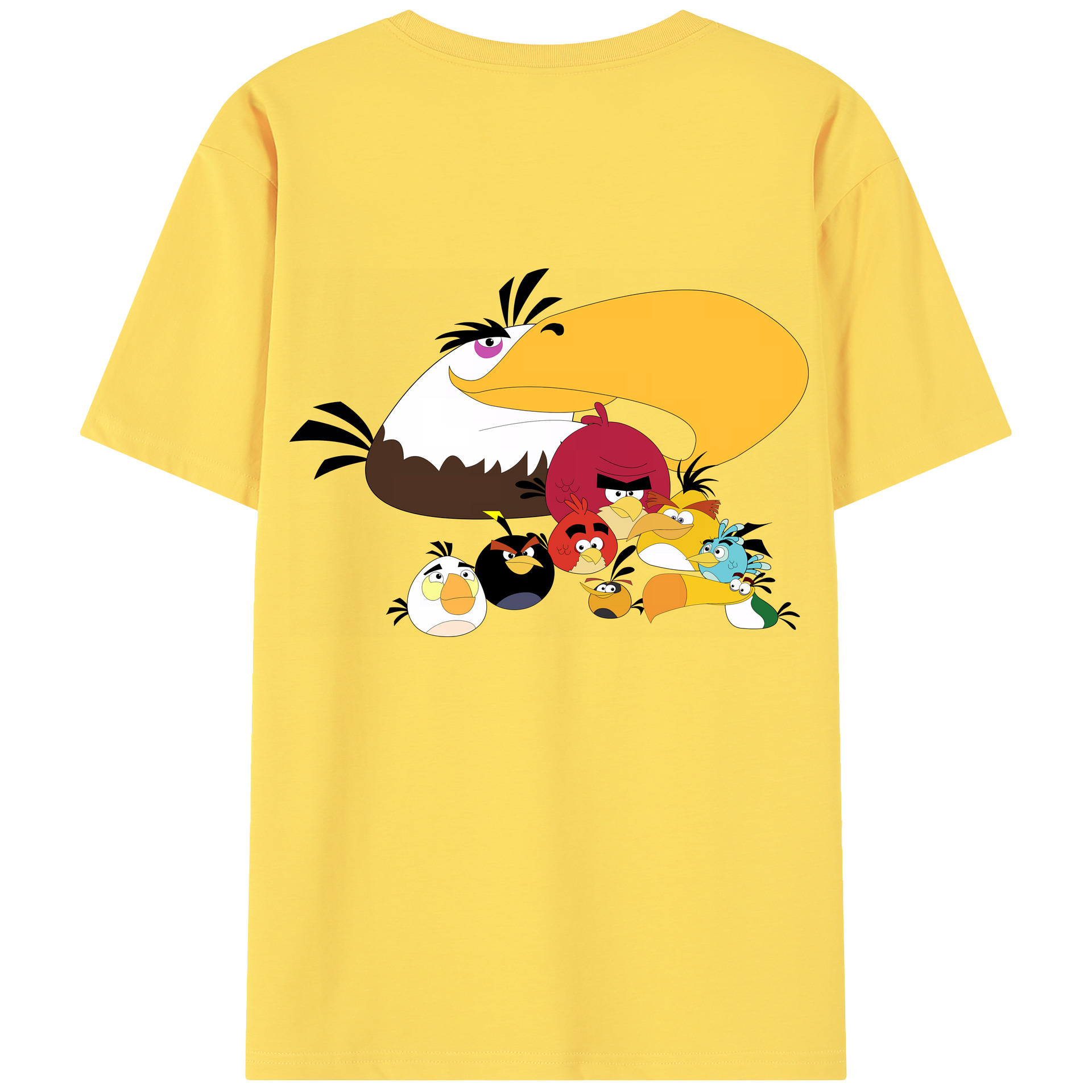 （画像用） Angry Birds アングリーバード 綿100％半袖Tシャツ（背面プリント）