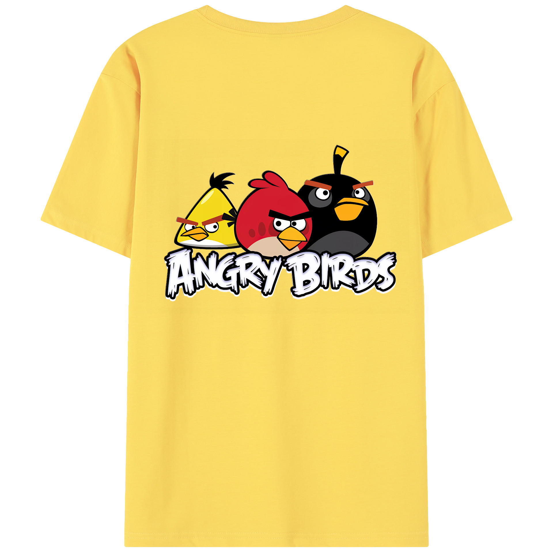 （画像用） Angry Birds アングリーバード 綿100％半袖Tシャツ（背面プリント）
