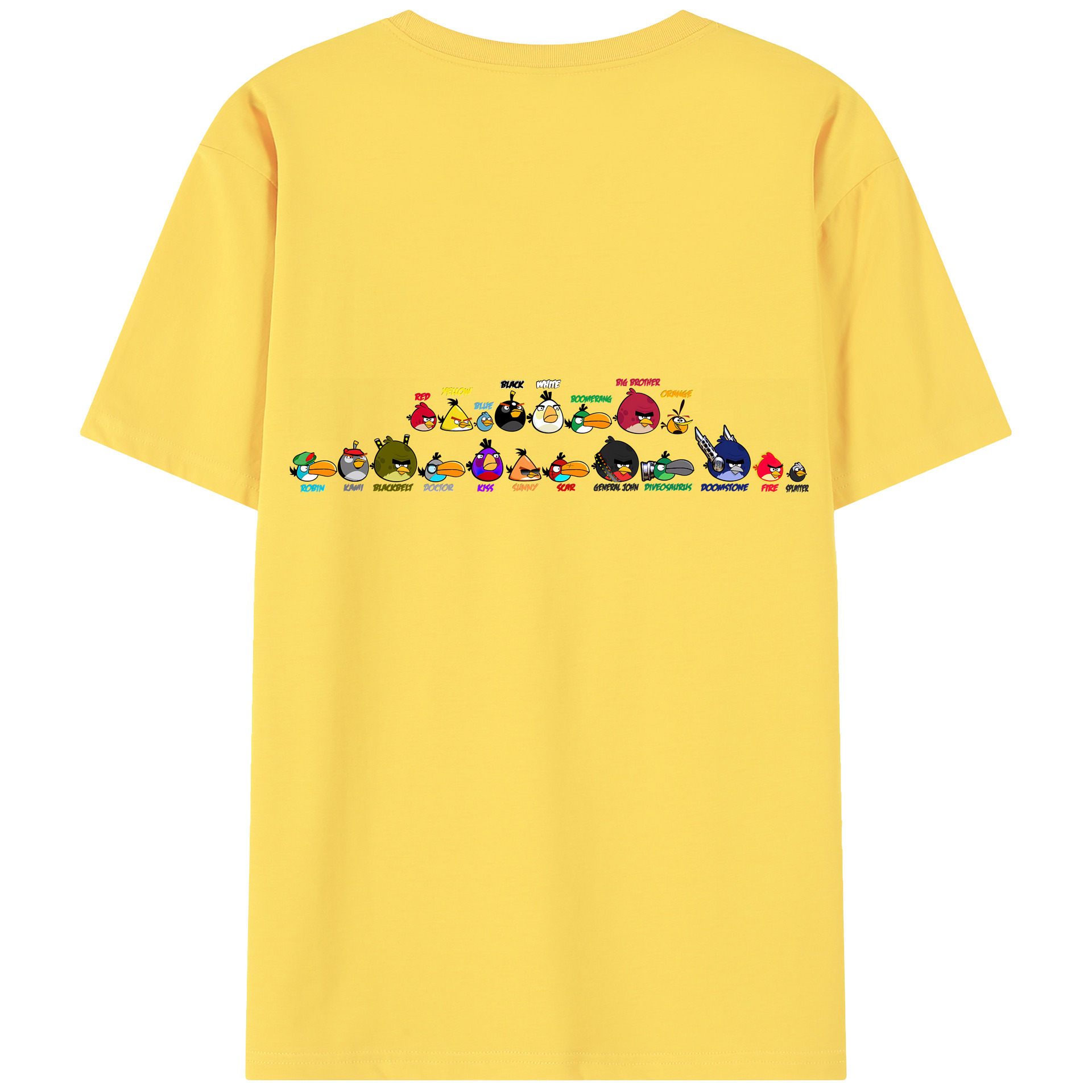（画像用） Angry Birds アングリーバード 綿100％半袖Tシャツ（背面プリント）