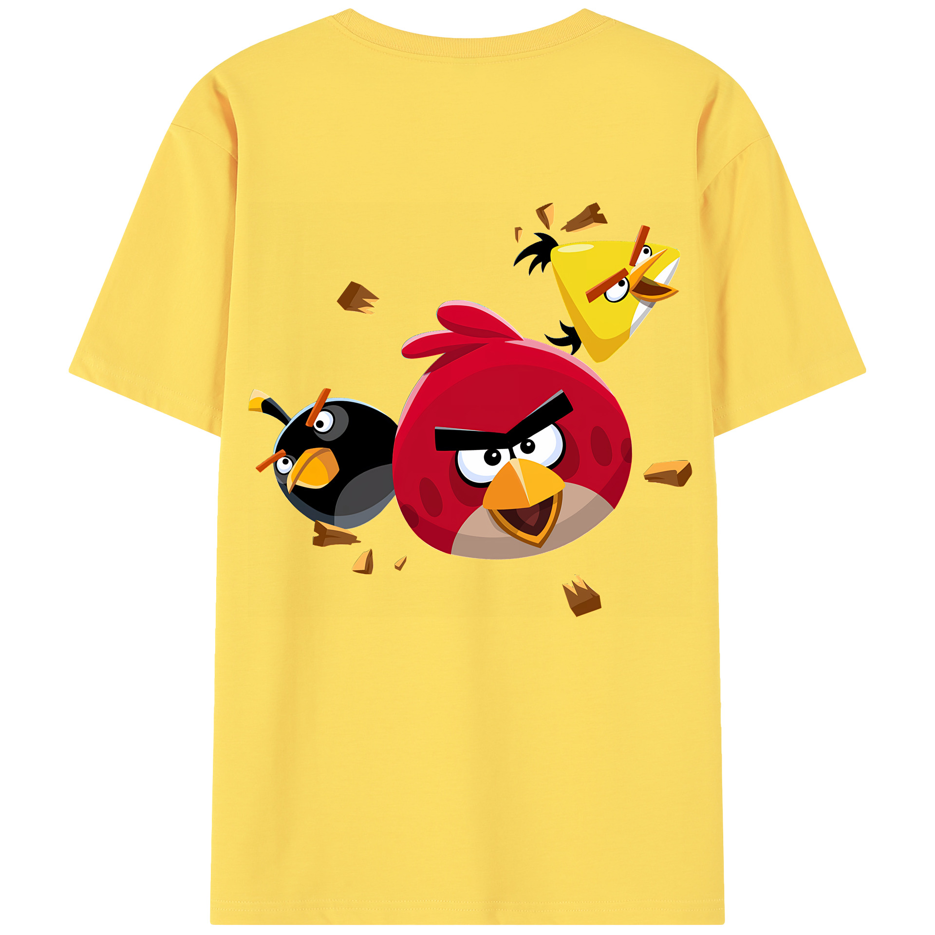 （画像用） Angry Birds アングリーバード 綿100％半袖Tシャツ（背面プリント）
