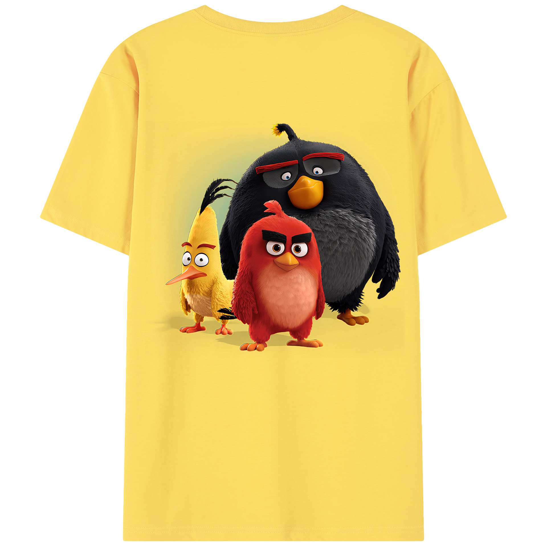 （画像用） Angry Birds アングリーバード 綿100％半袖Tシャツ（背面プリント）
