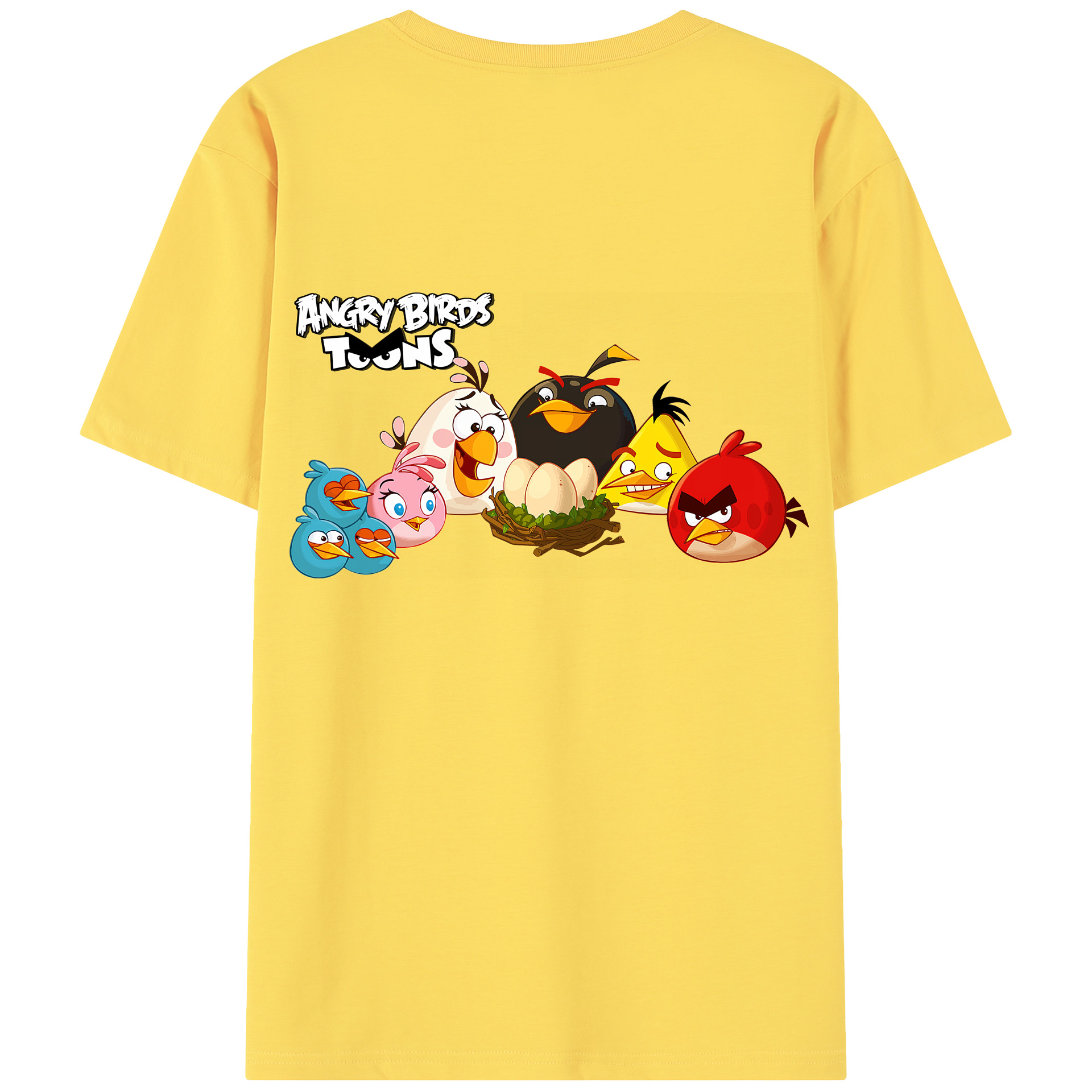 （画像用） Angry Birds アングリーバード 綿100％半袖Tシャツ（背面プリント）