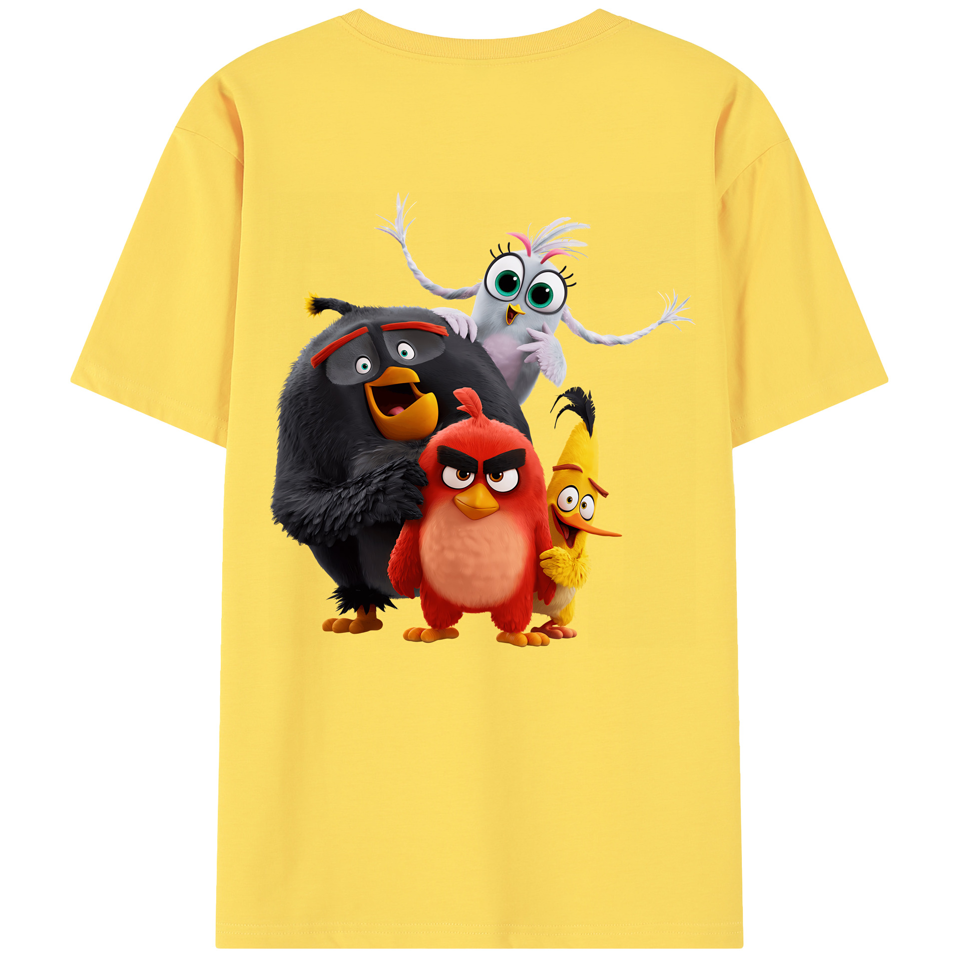 （画像用） Angry Birds アングリーバード 綿100％半袖Tシャツ（背面プリント）