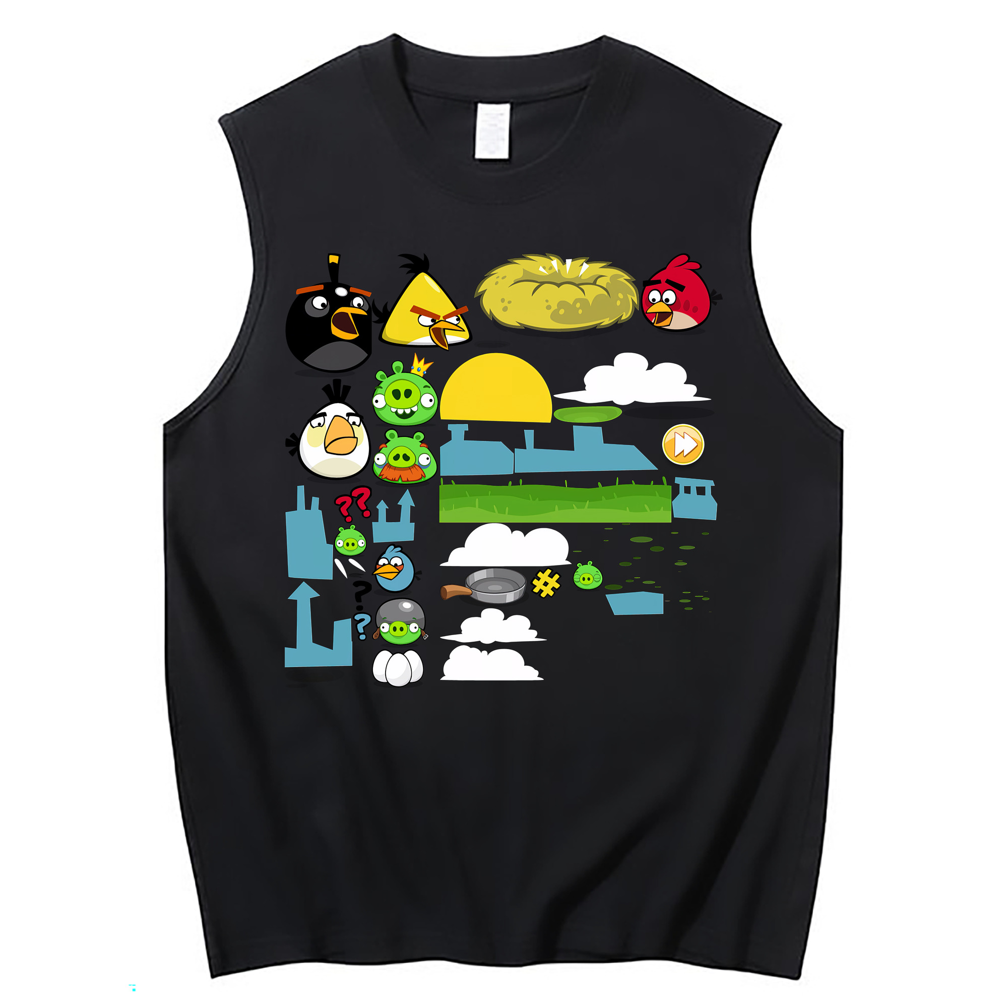 （画像用） Angry Birds アングリーバード コットン100％タンクトップ（フロントプリント）