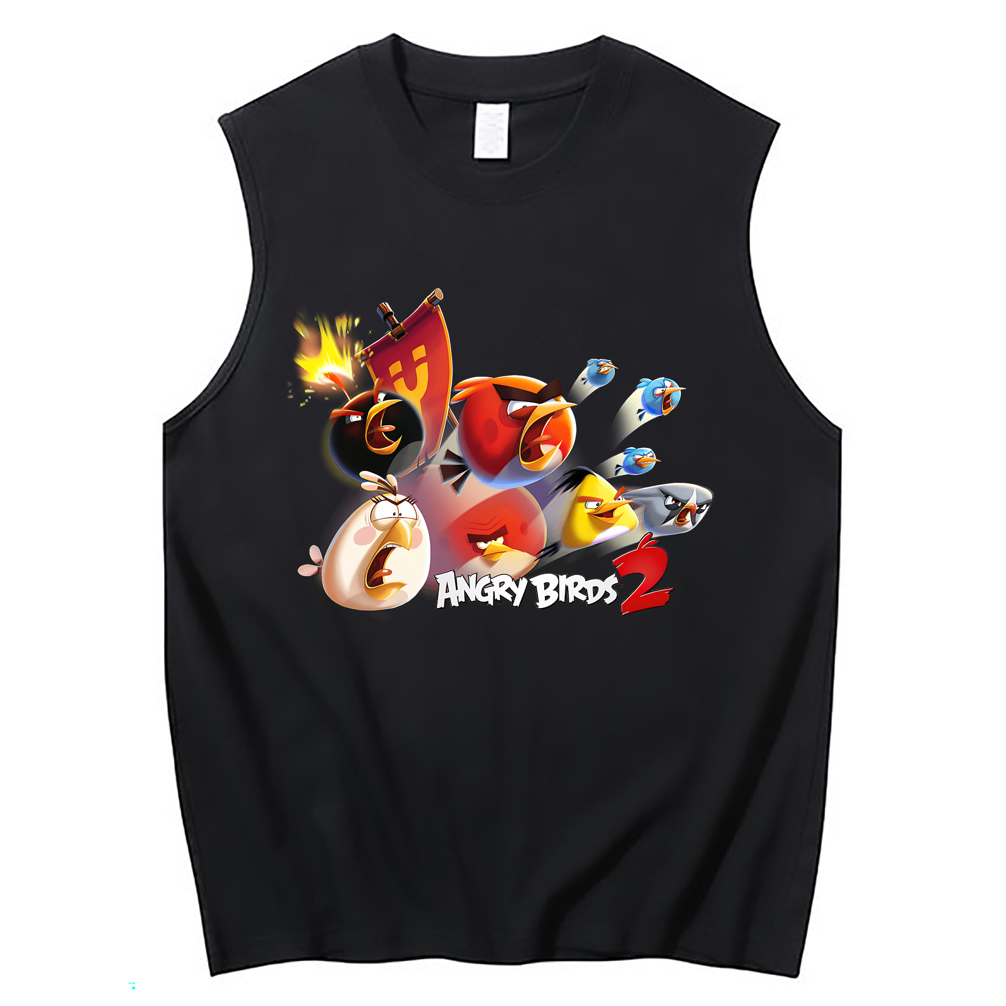 （画像用） Angry Birds アングリーバード コットン100％タンクトップ（フロントプリント）