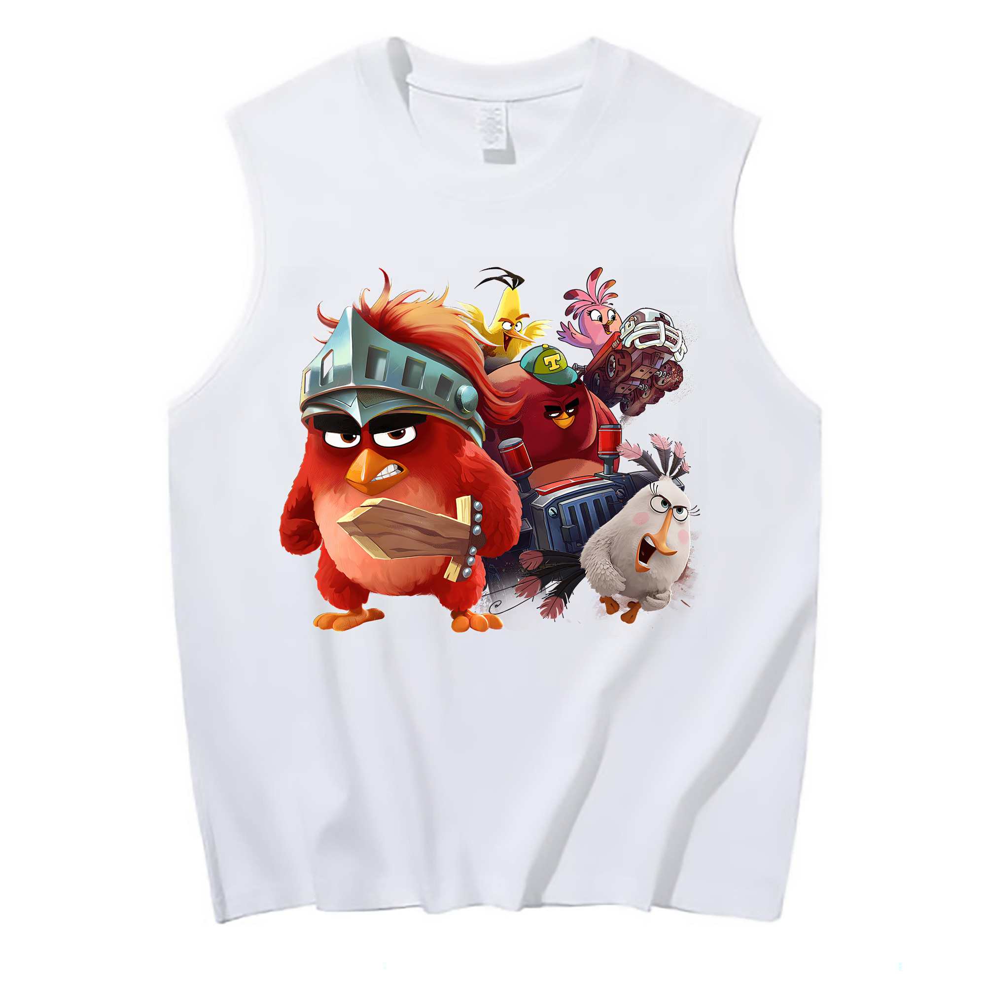 （画像用） Angry Birds アングリーバード コットン100％タンクトップ（フロントプリント）