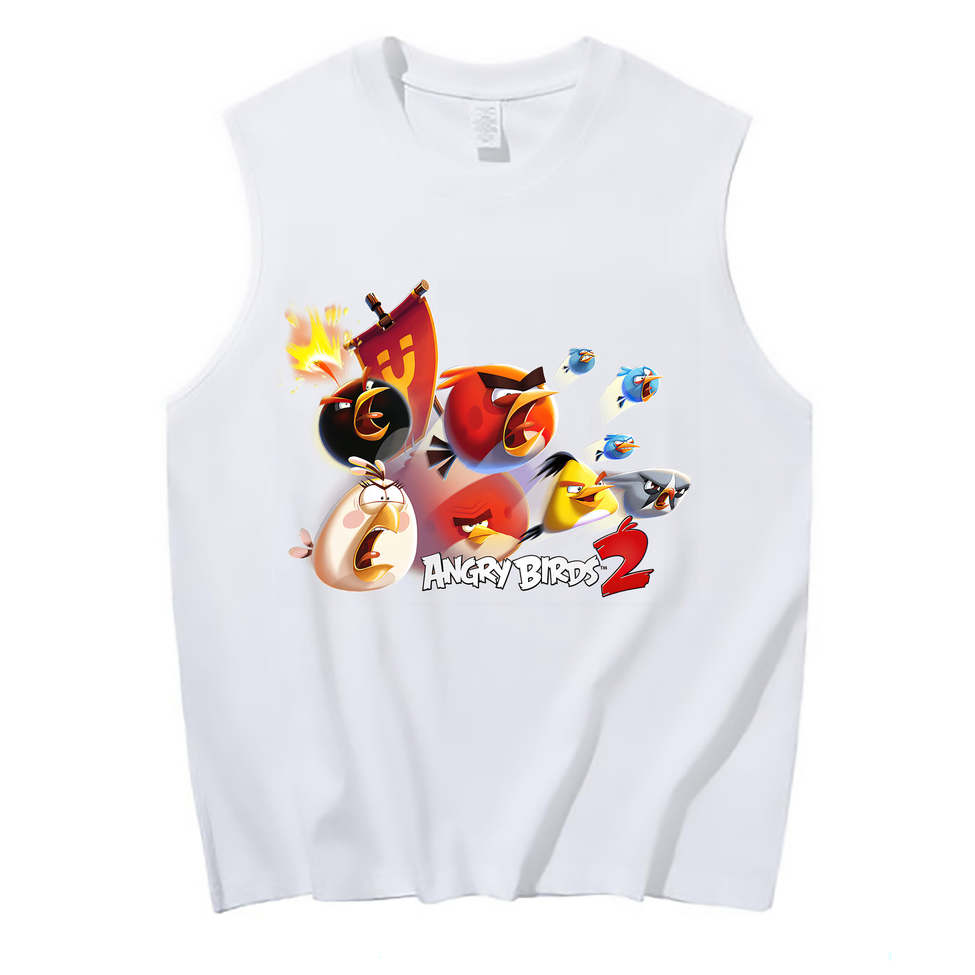 （画像用） Angry Birds アングリーバード コットン100％タンクトップ（フロントプリント）