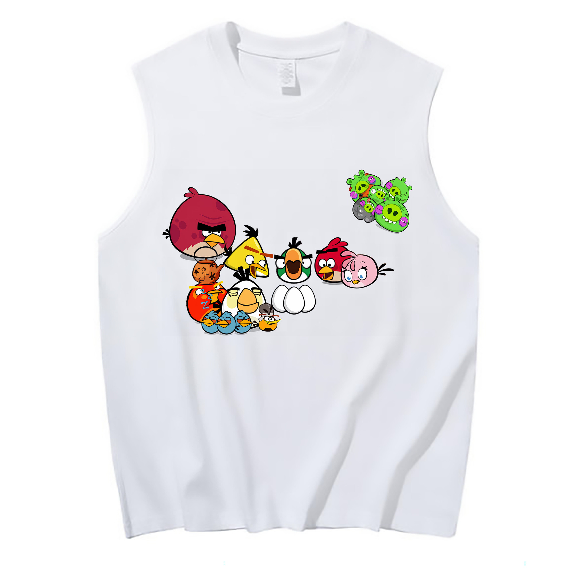 （画像用） Angry Birds アングリーバード コットン100％タンクトップ（フロントプリント）