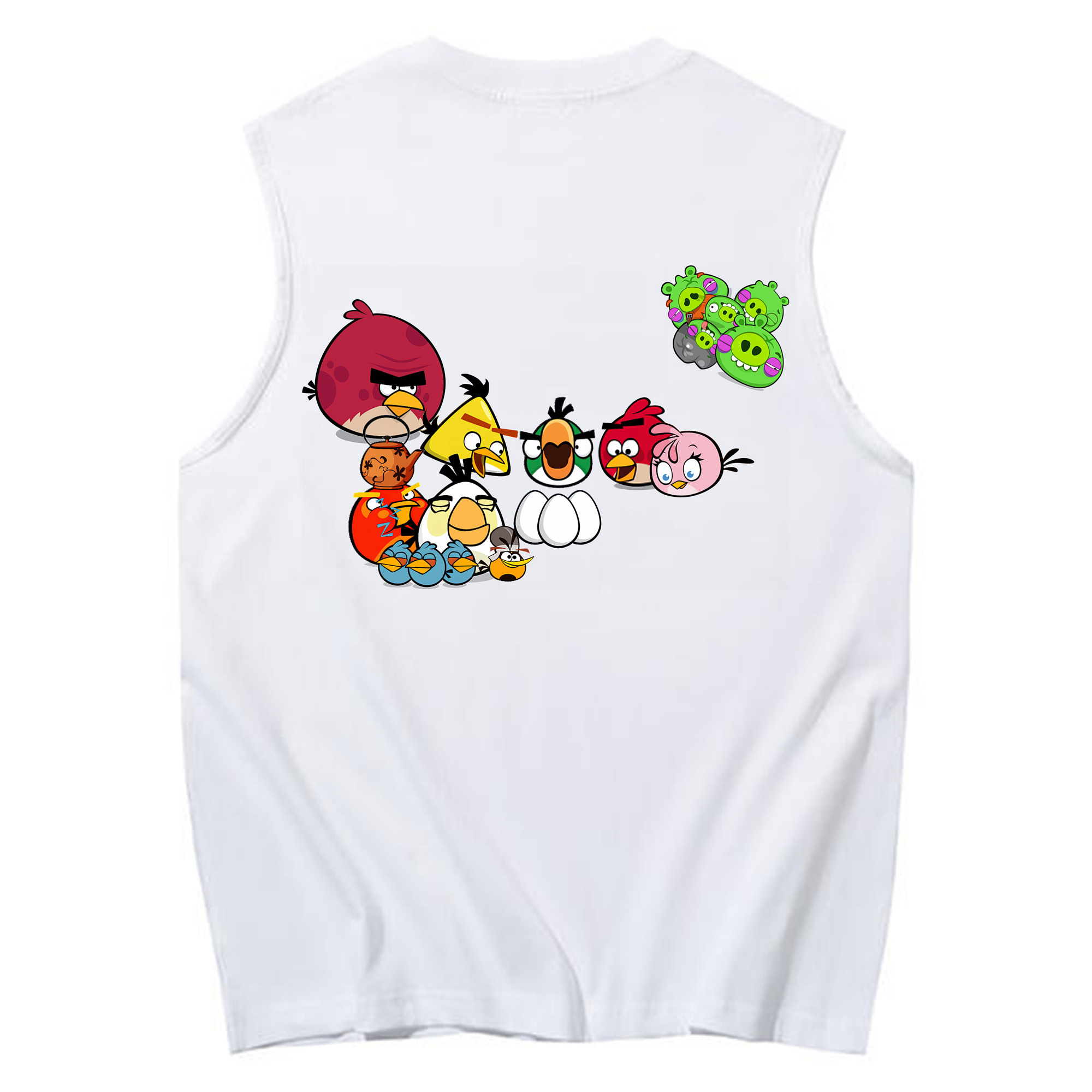 （画像用） Angry Birds アングリーバード コットン100％タンクトップ（背面プリント）