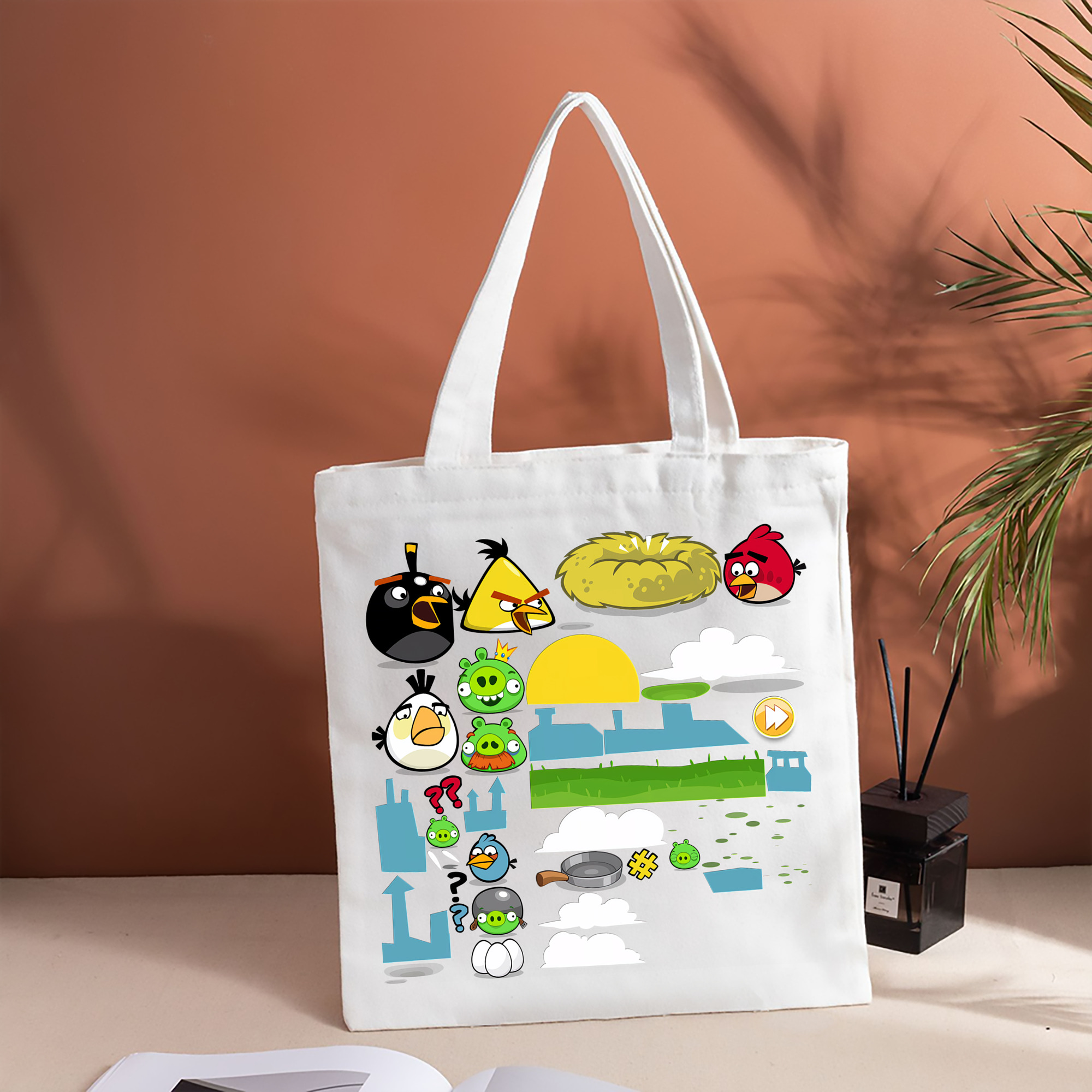 Angry Birds アングリーバード 縦型キャンバス生地手提げバッグ　トートバッグ