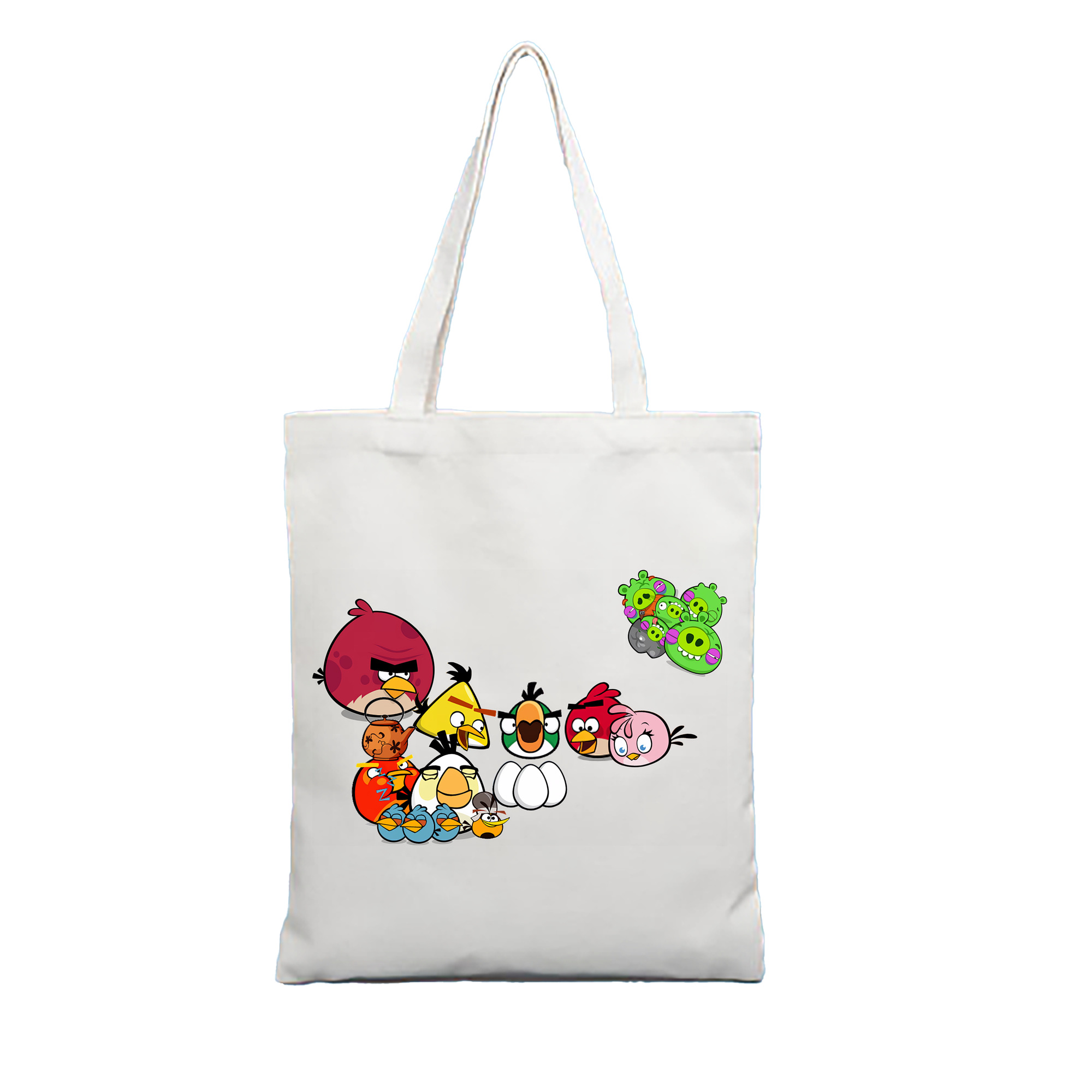 （画像用） Angry Birds アングリーバード 縦型キャンバス生地手提げバッグ　トートバッグ