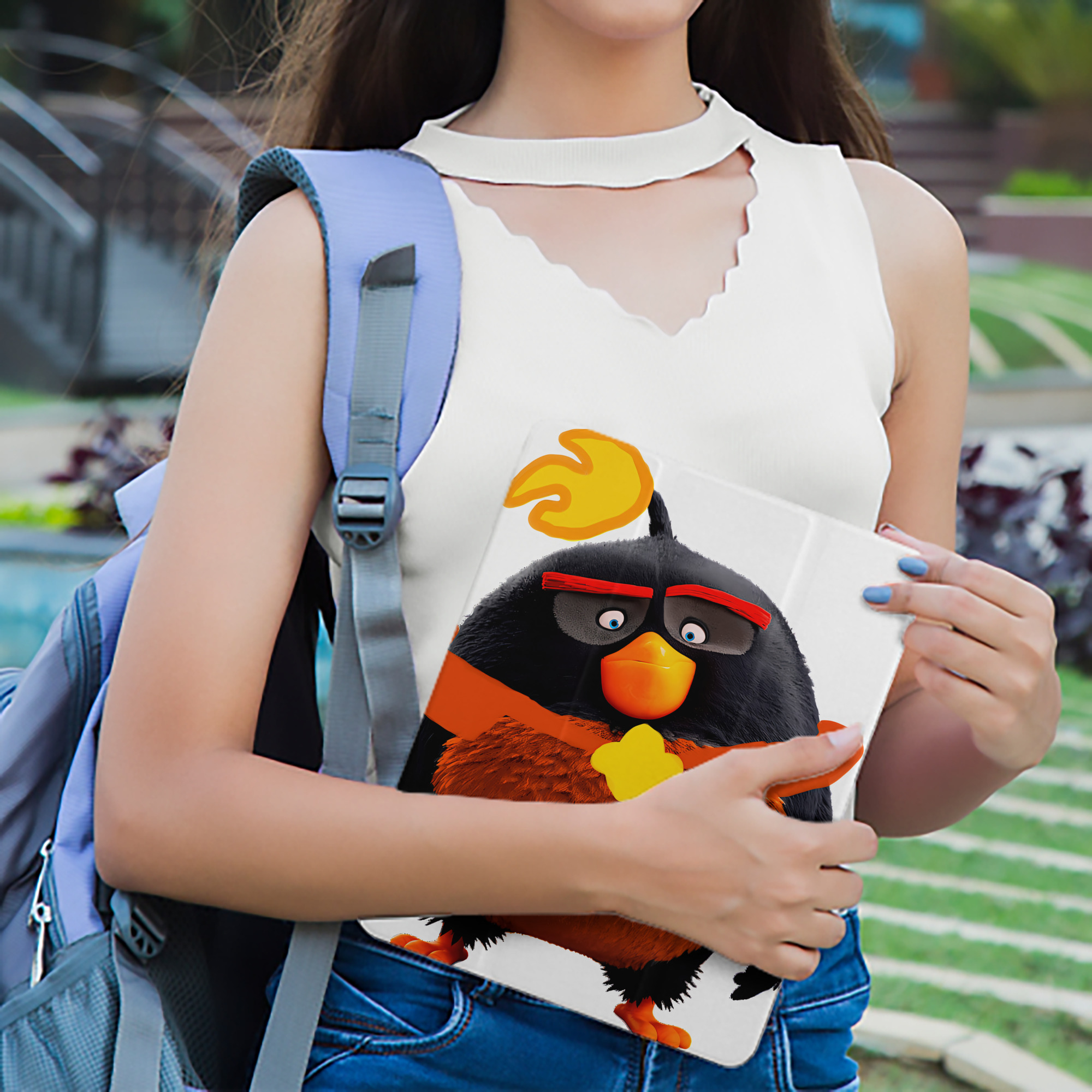 Angry Birds アングリーバード IPad ケース ペン収納付き 三つ折りスタンド PUレザー×シリコン 対応機種9.5/10.5/10.9インチ