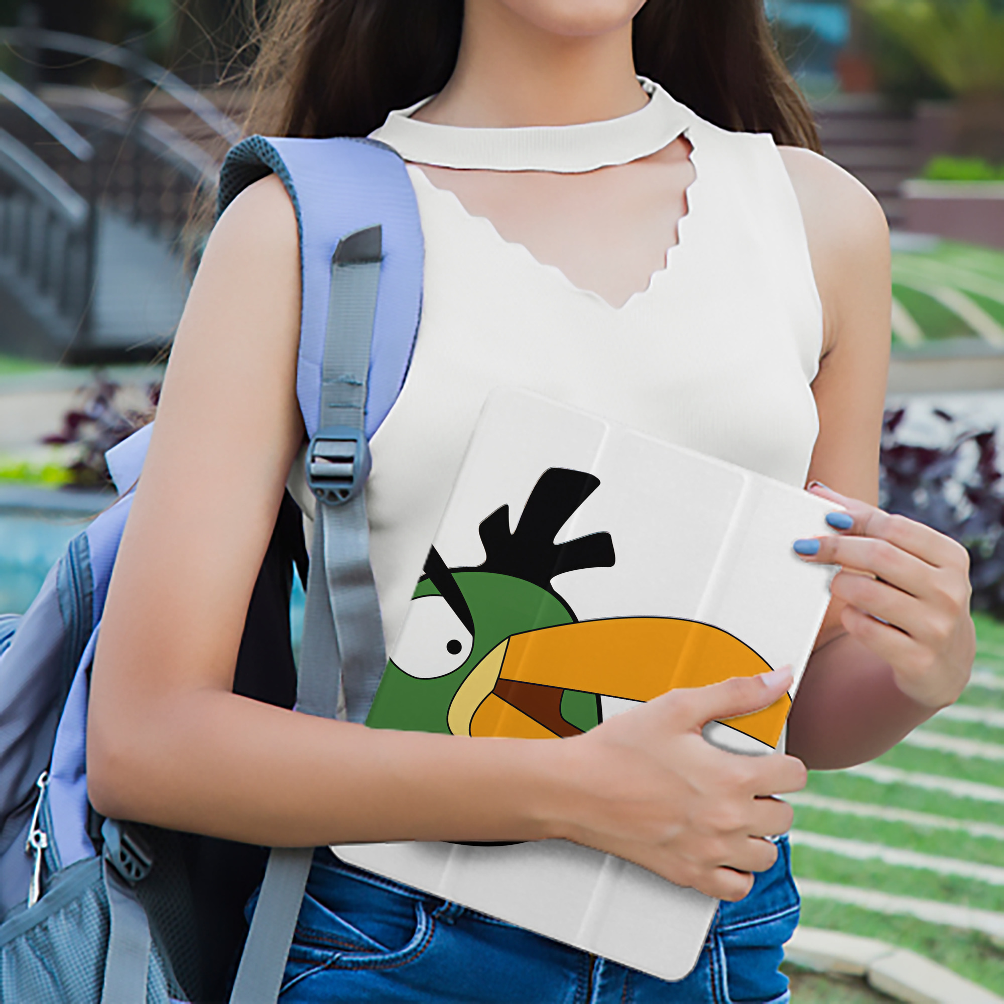Angry Birds アングリーバード IPad ケース ペン収納付き 三つ折りスタンド PUレザー×シリコン 対応機種9.5/10.5/10.9インチ