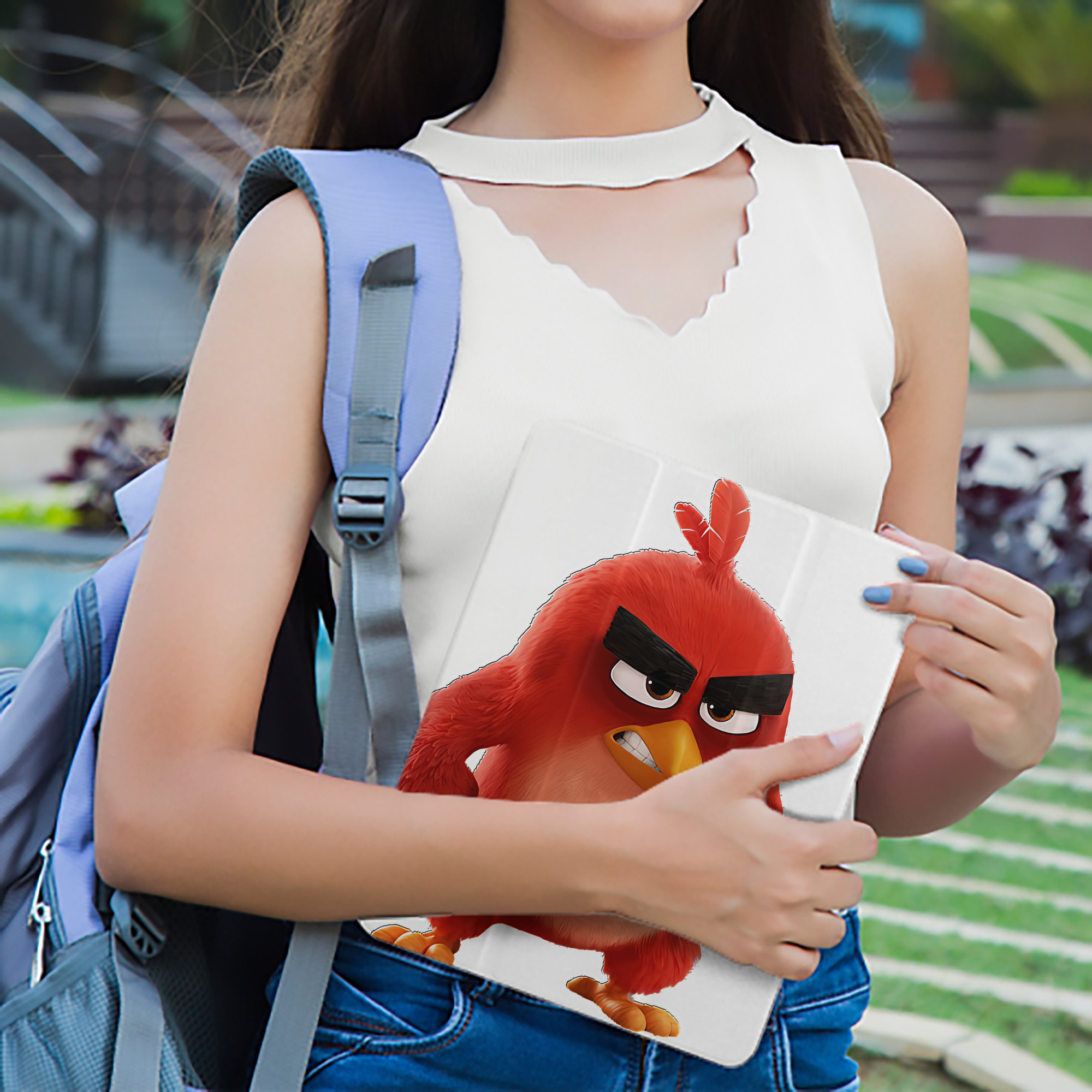 Angry Birds アングリーバード IPad ケース ペン収納付き 三つ折りスタンド PUレザー×シリコン 対応機種9.5/10.5/10.9インチ