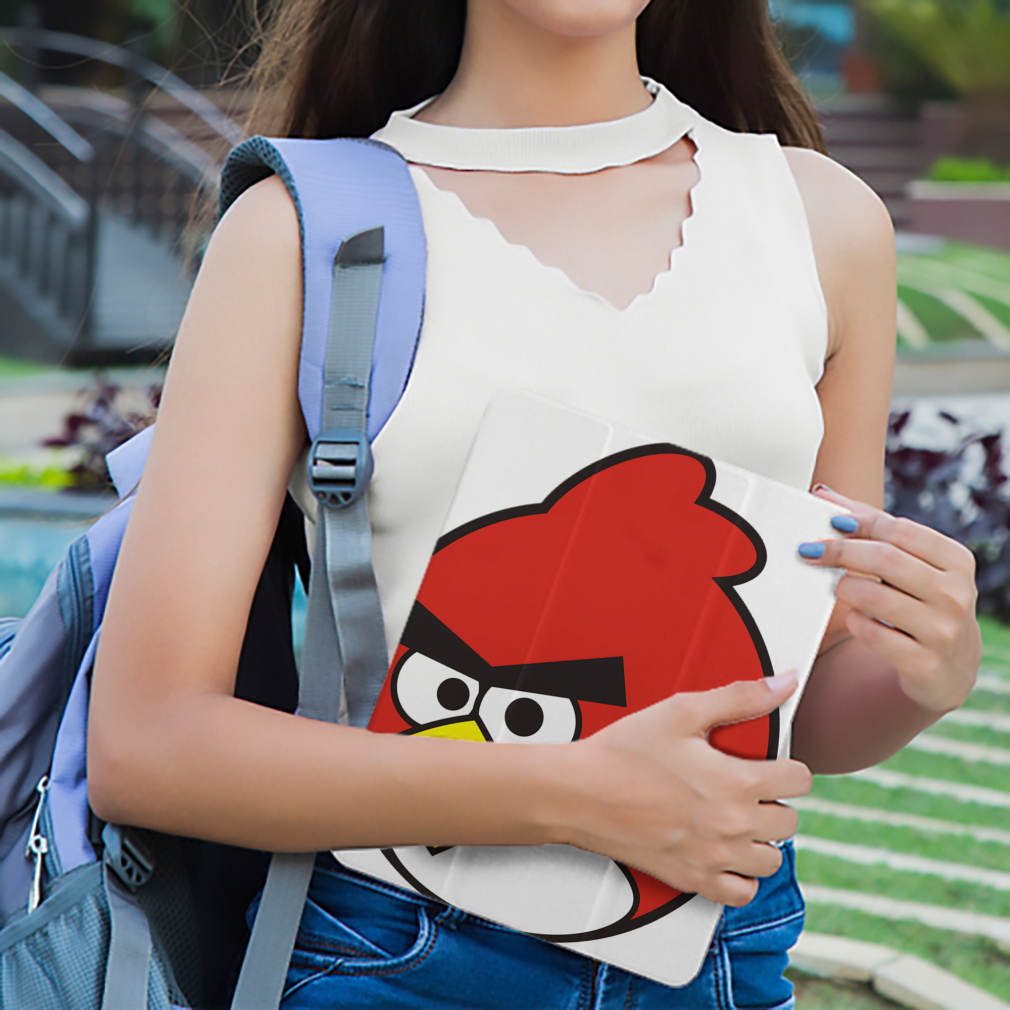 Angry Birds アングリーバード IPad ケース ペン収納付き 三つ折りスタンド PUレザー×シリコン 対応機種9.5/10.5/10.9インチ