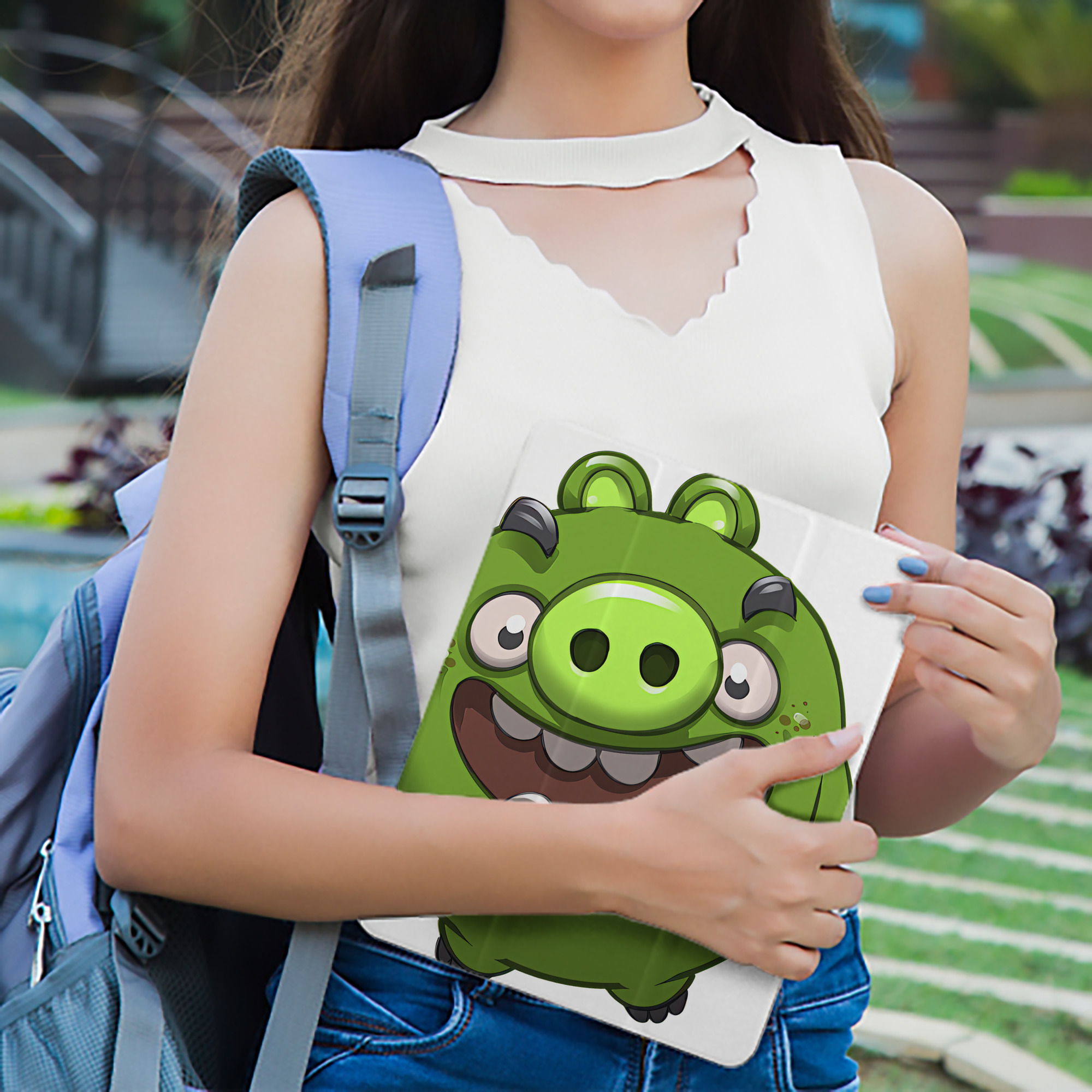 Angry Birds アングリーバード IPad ケース ペン収納付き 三つ折りスタンド PUレザー×シリコン 対応機種9.5/10.5/10.9インチ